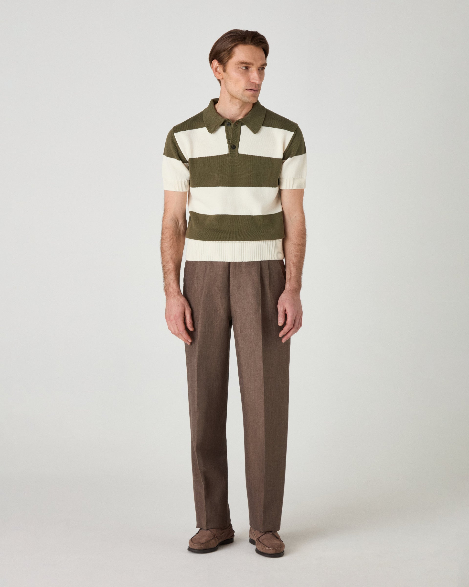 August Wool/Linen Trousers - Taupe Berg & Berg