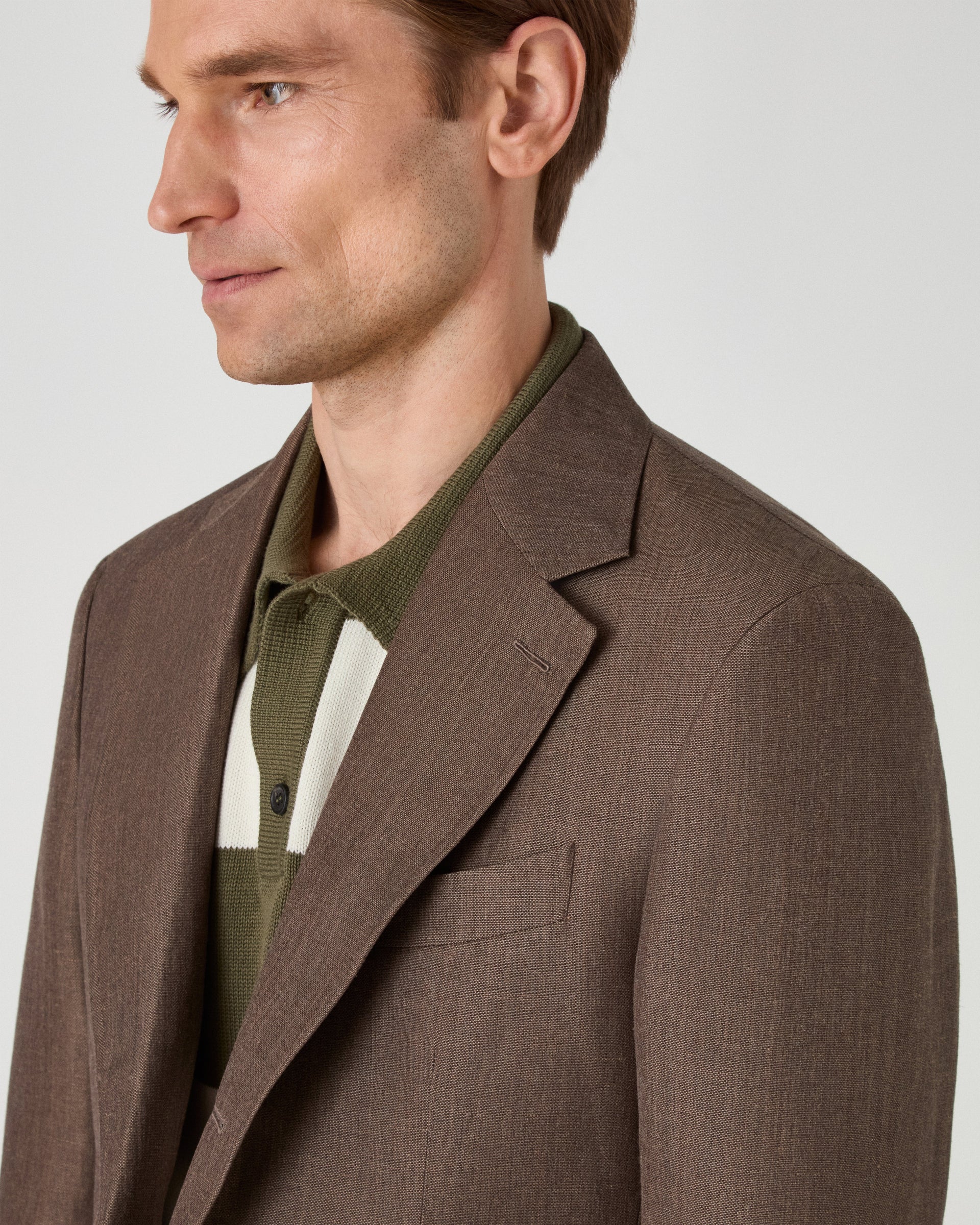 Dag Sport Wool/Linen Suit Jacket - Taupe Berg & Berg