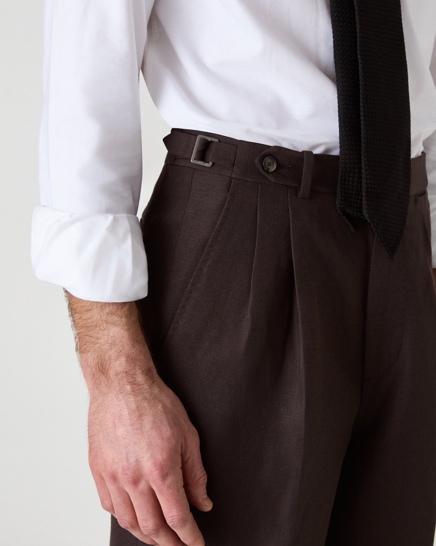 August Wool/Linen Trousers - Brown Berg & Berg