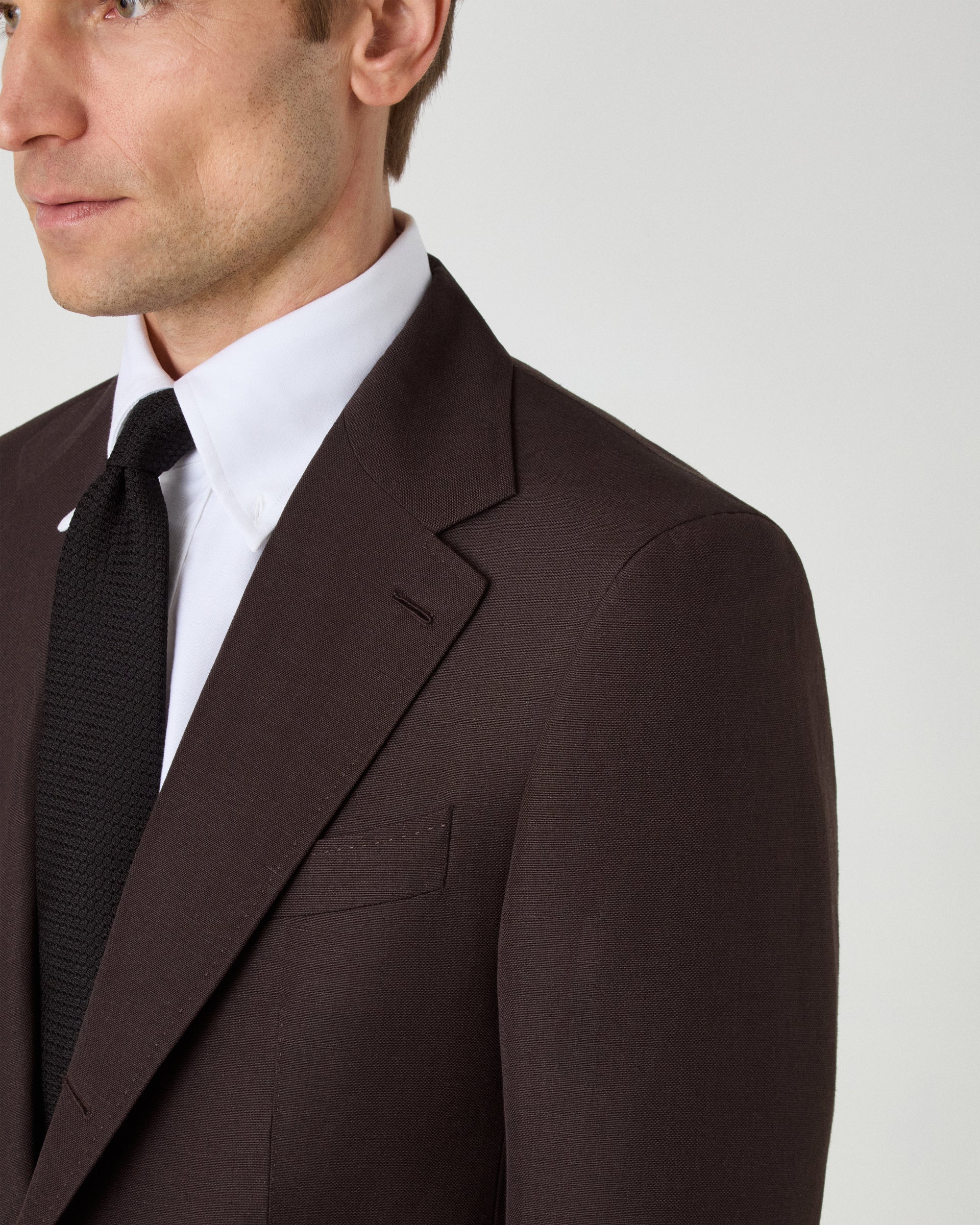 Dag Sport Wool/Linen Suit Jacket - Brown Berg & Berg