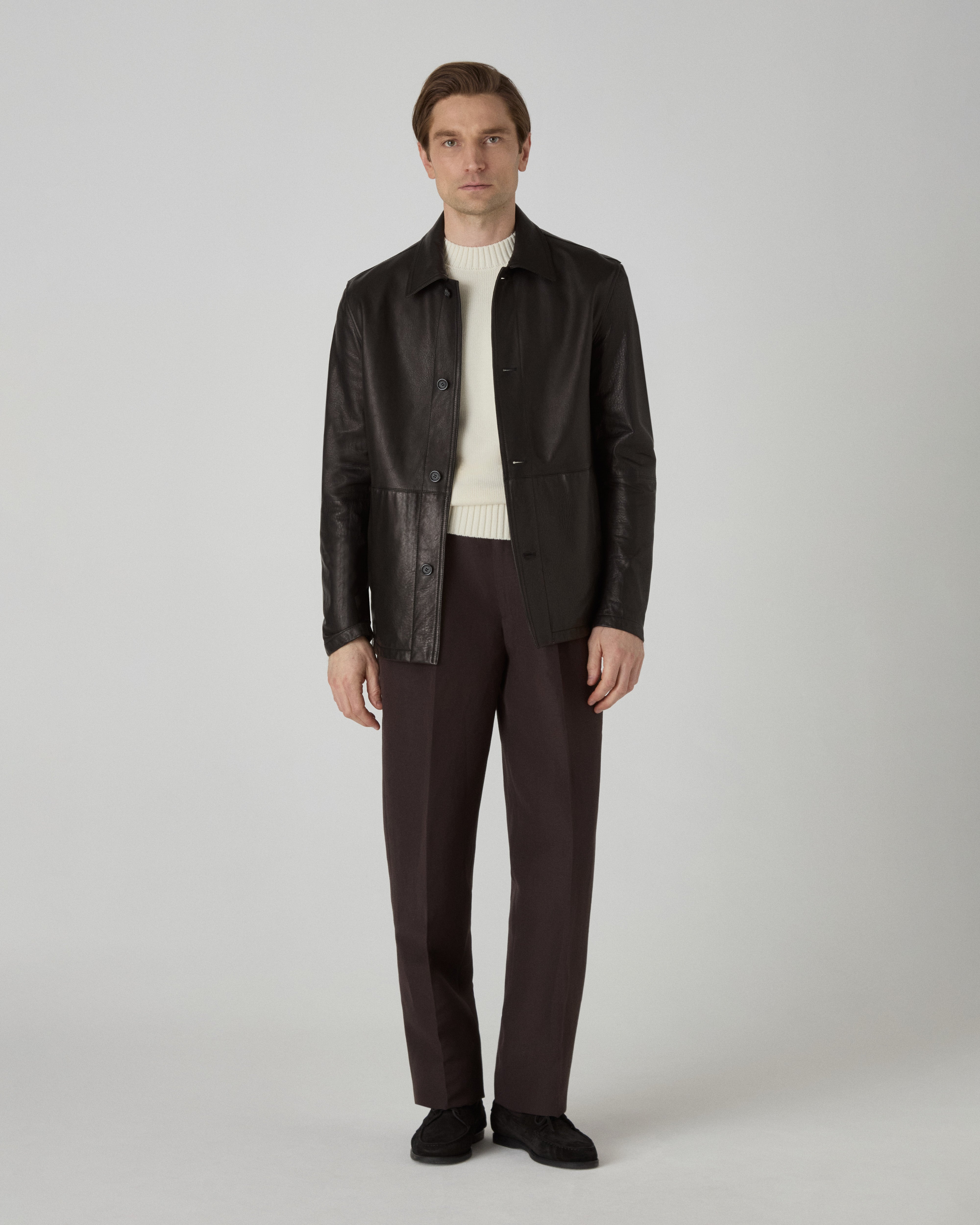 Noel Tumbled Leather Jacket - Black Berg & Berg