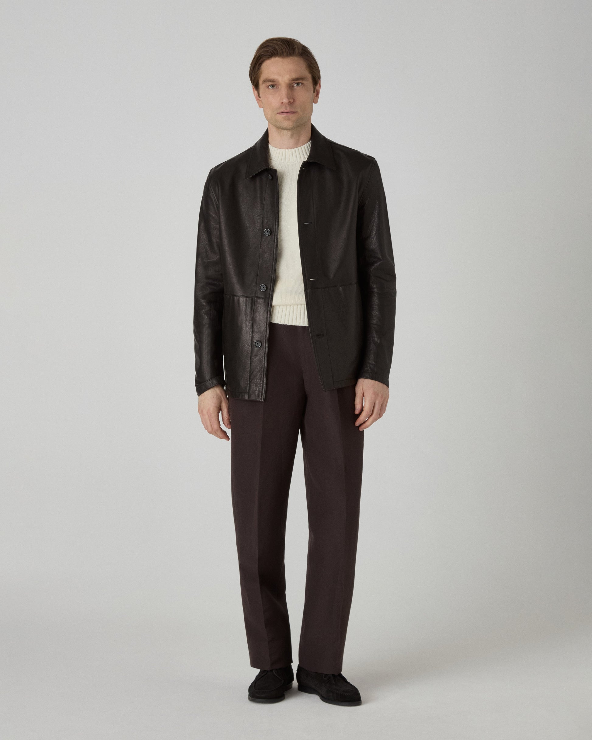 Noel Tumbled Leather Jacket - Black Berg & Berg