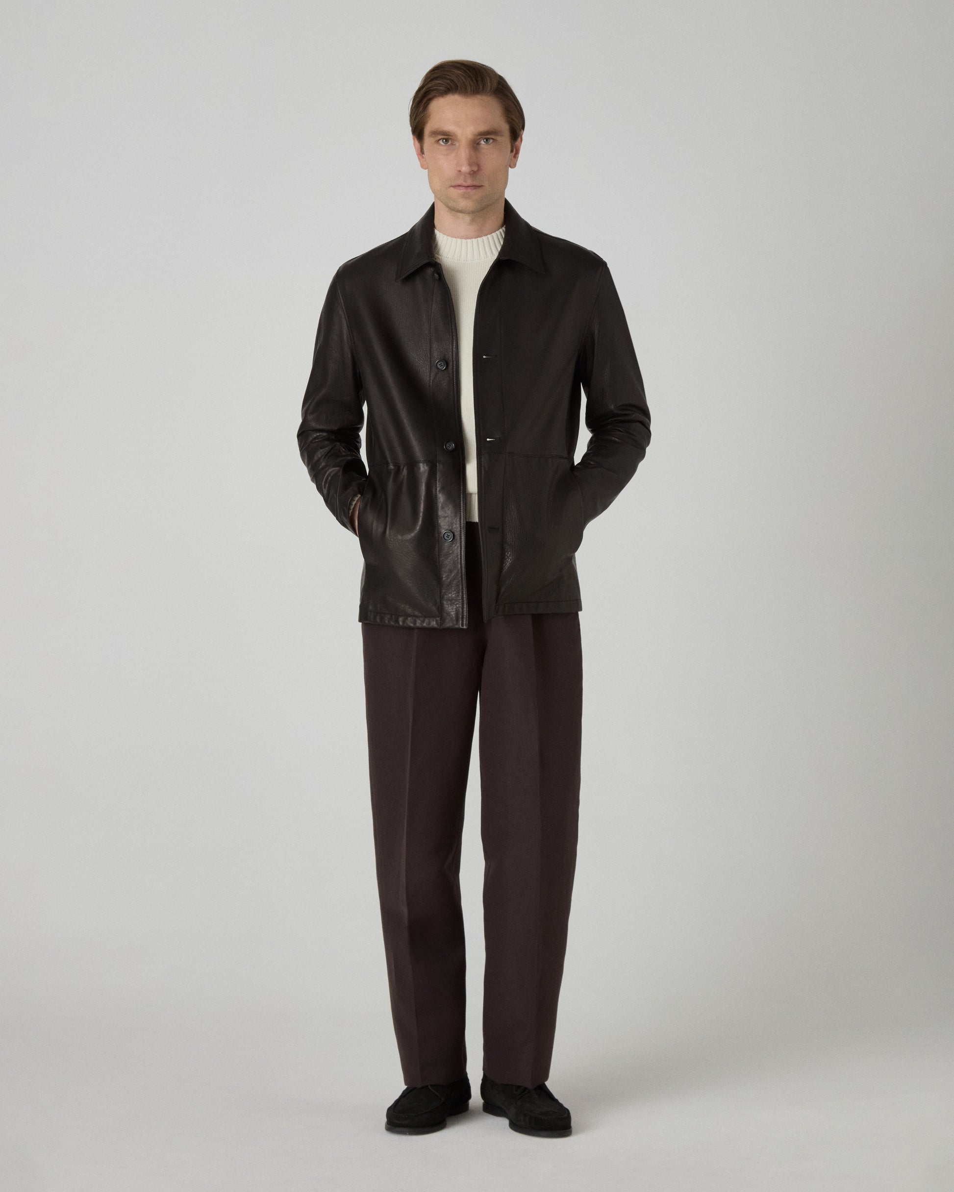 Noel Tumbled Leather Jacket - Black Berg & Berg