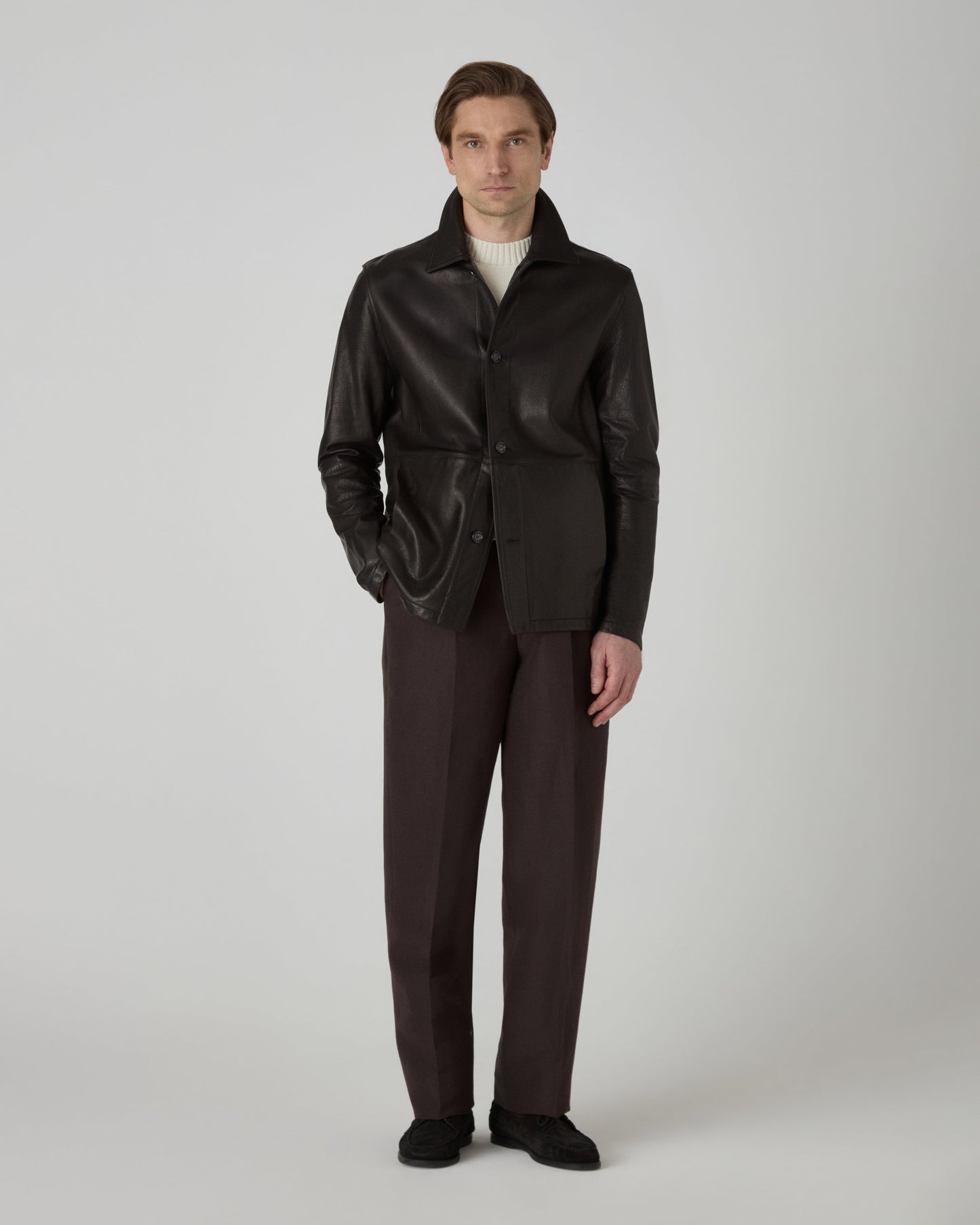 Noel Tumbled Leather Jacket - Black Berg & Berg