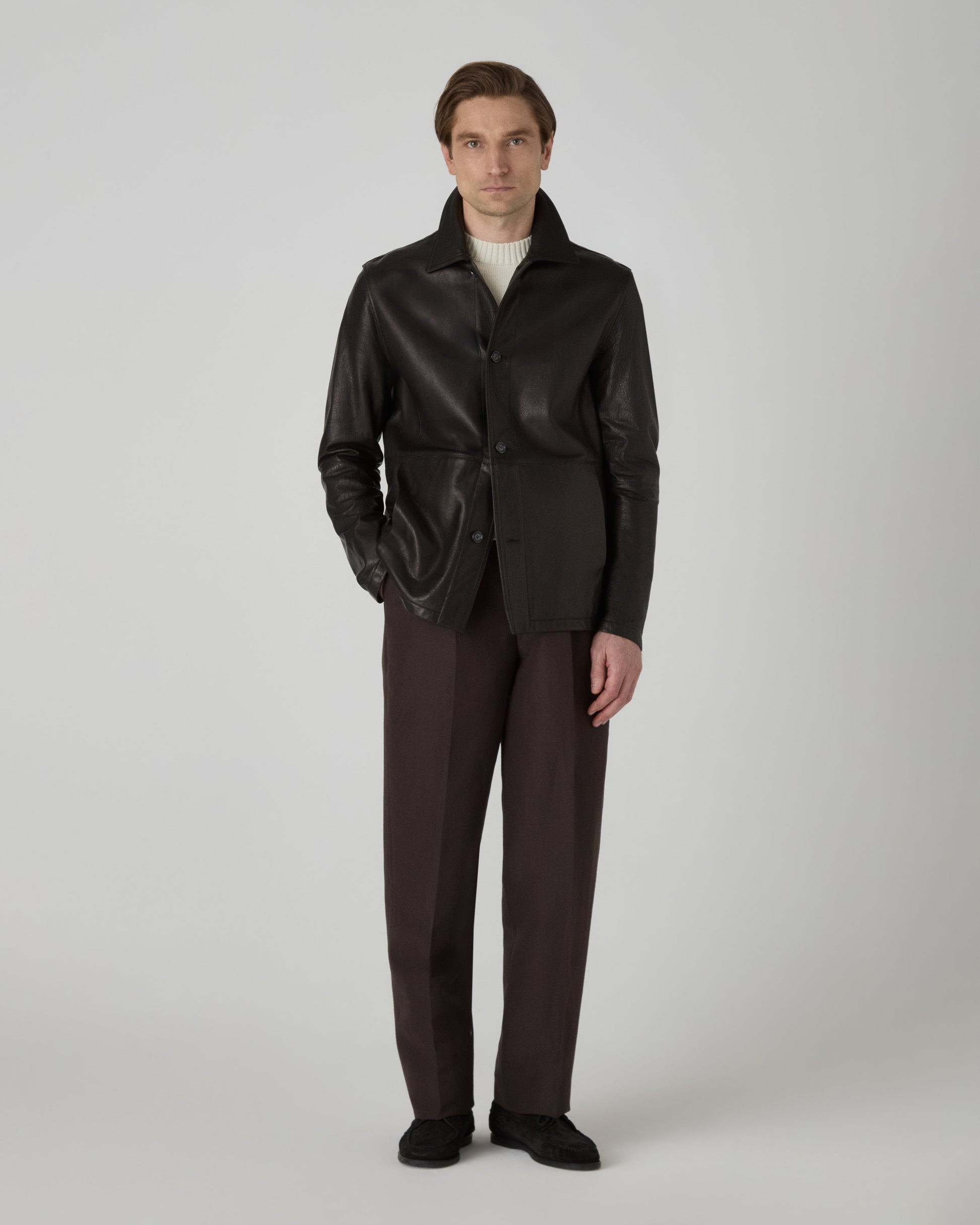 Noel Tumbled Leather Jacket - Black Berg & Berg