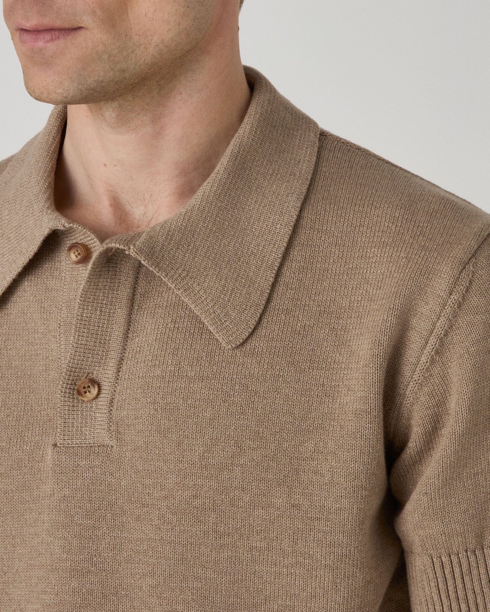 Bror Knitted Polo - Hazel Brown | Berg & Berg