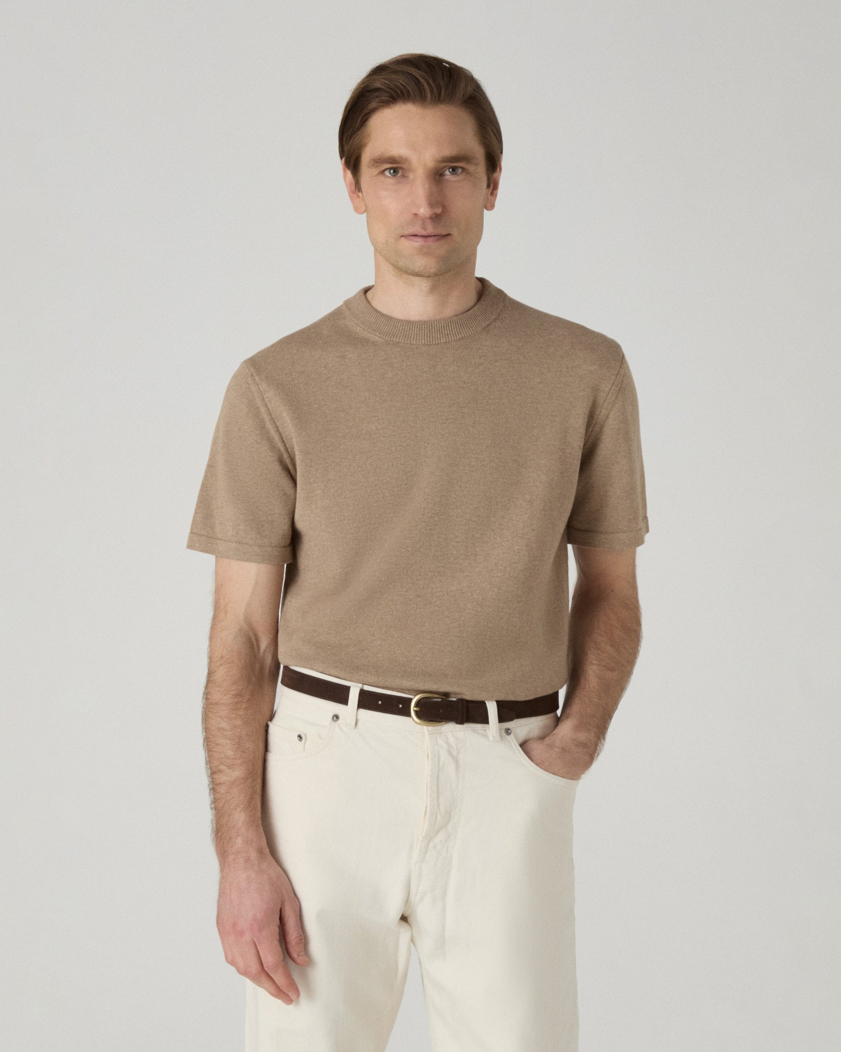 Bo Knitted T-Shirt - Hazel Brown | Berg & Berg