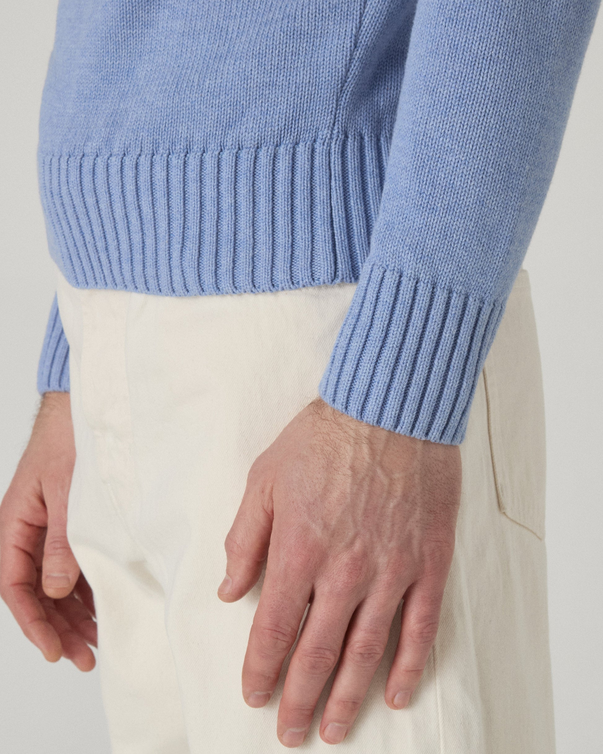 Ben Cotton Crew Neck - Powder Blue bergbergstore