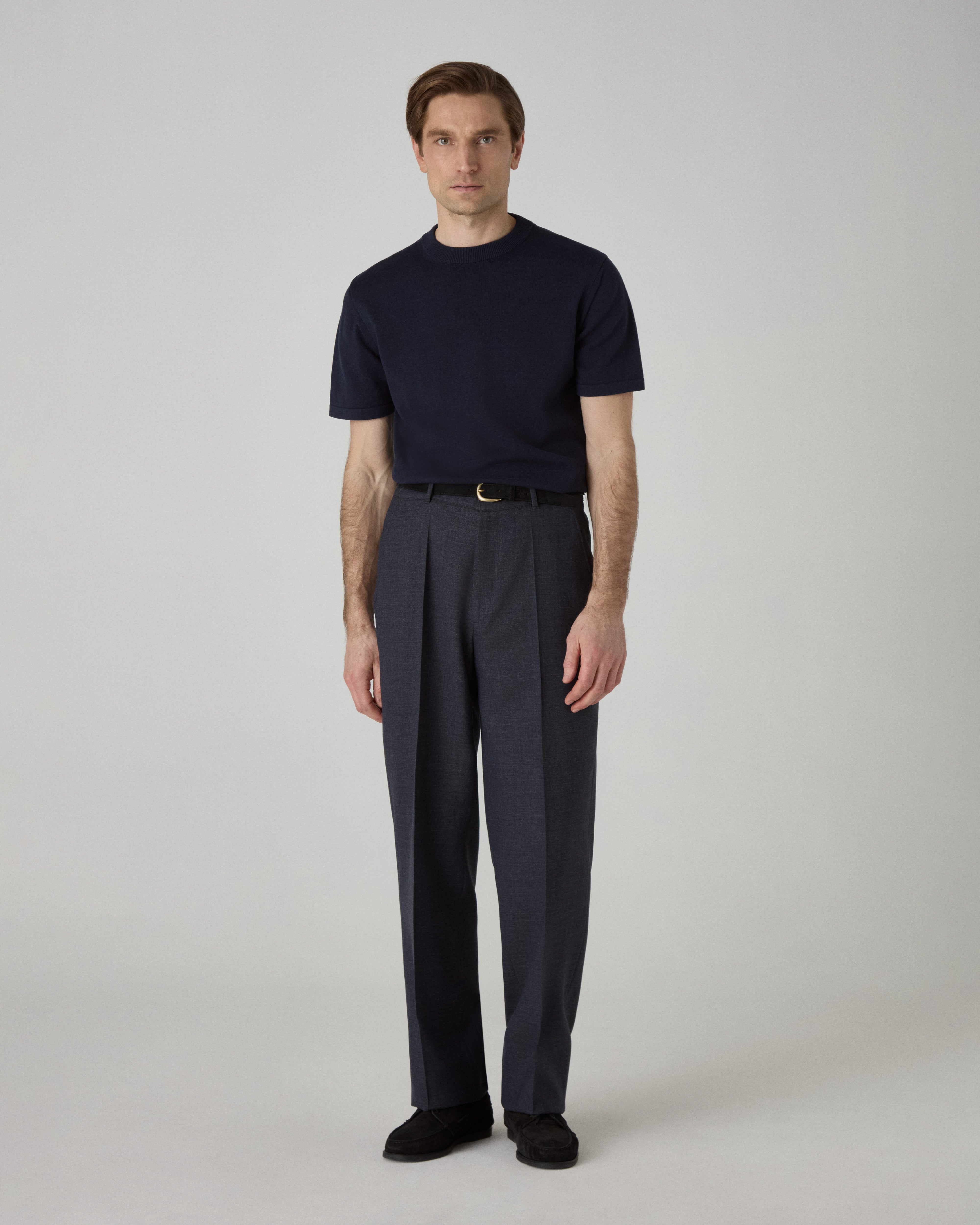 Bo Knitted T-Shirt - Navy Berg & Berg