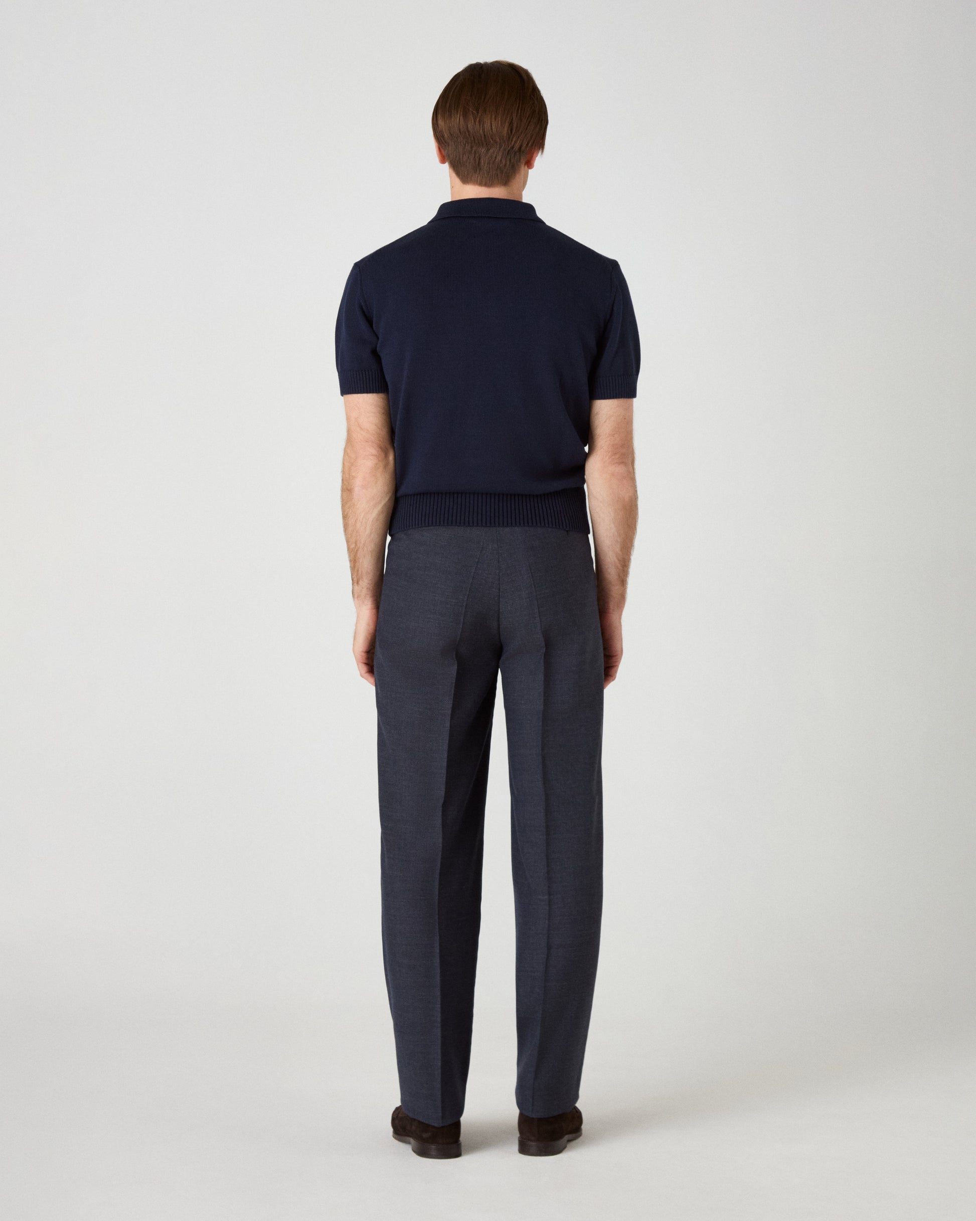 August High Twist Wool Trousers - Air Force Blue Berg & Berg