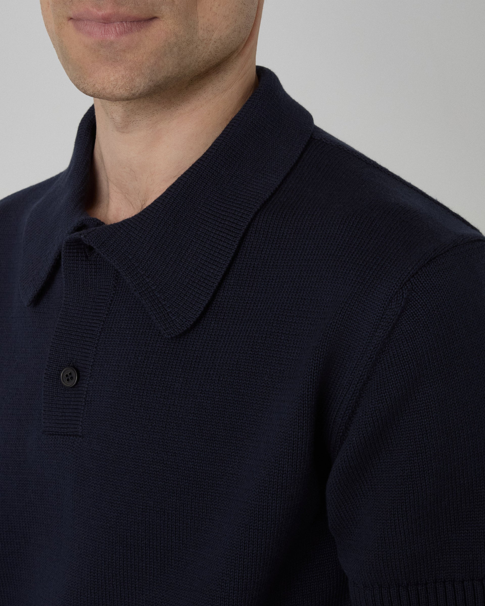 Bror Knitted Polo - Navy | Berg & Berg