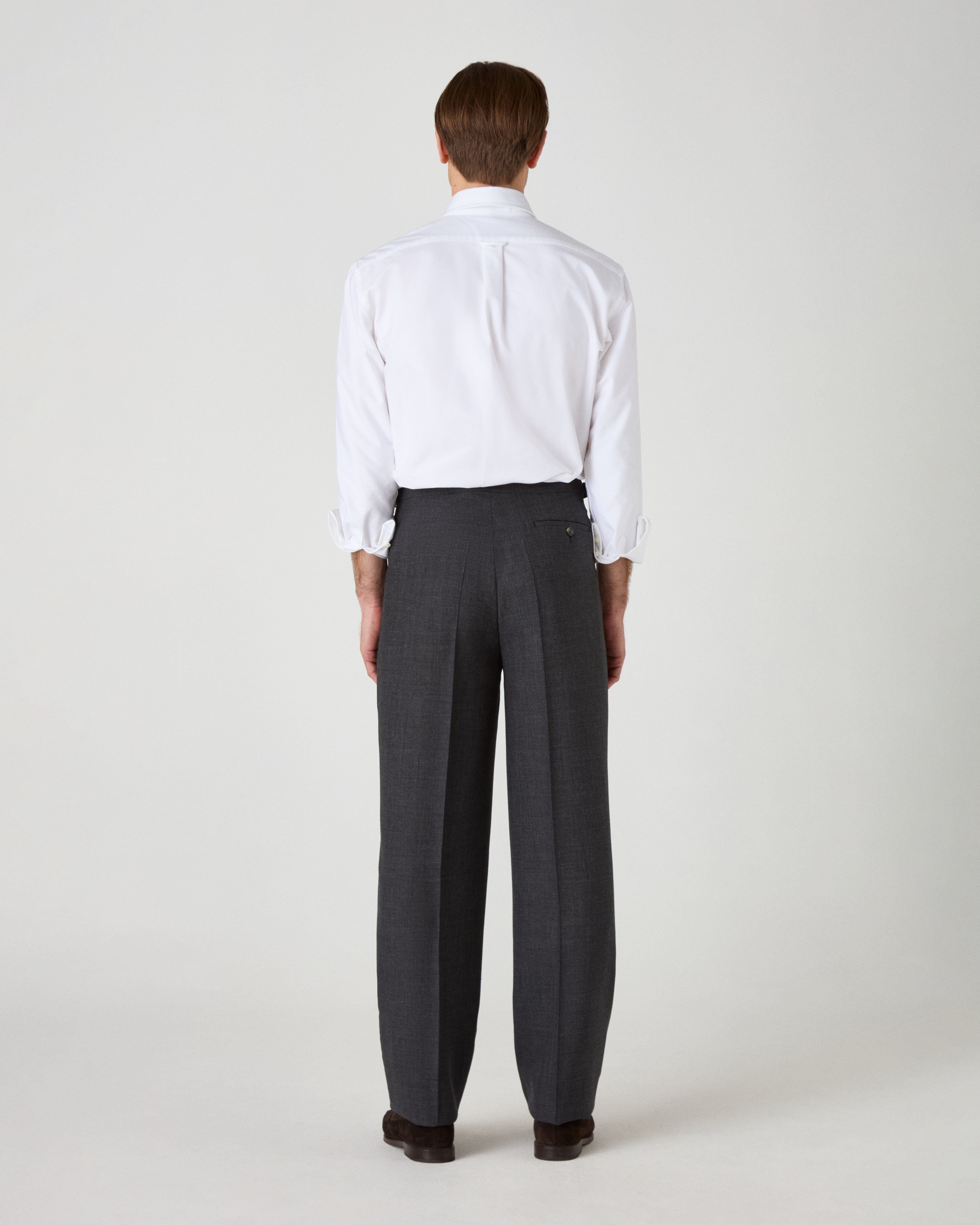 August High Twist Wool Trousers - Mid Grey – Berg & Berg