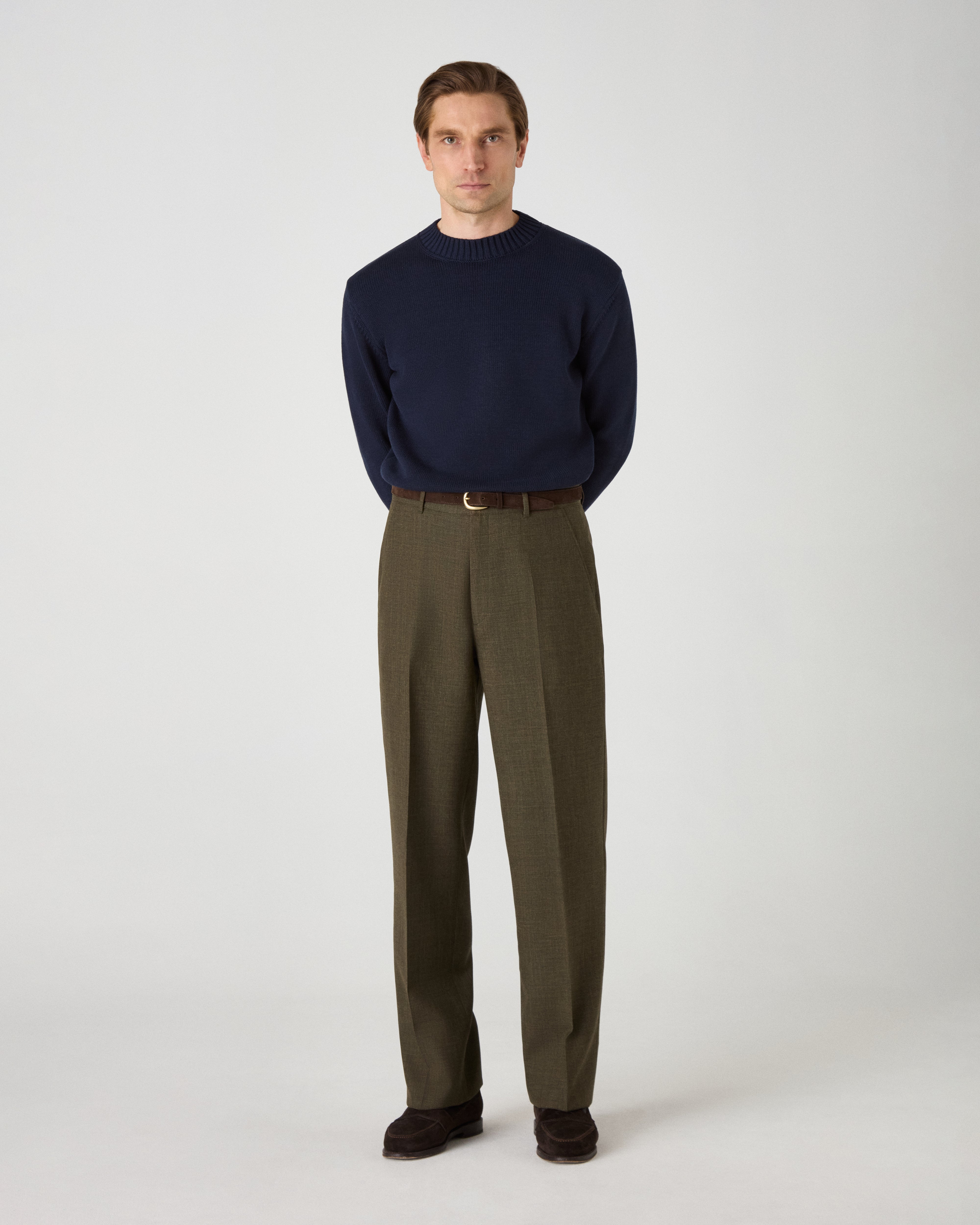 Alfredo High Twist Wool Trousers
