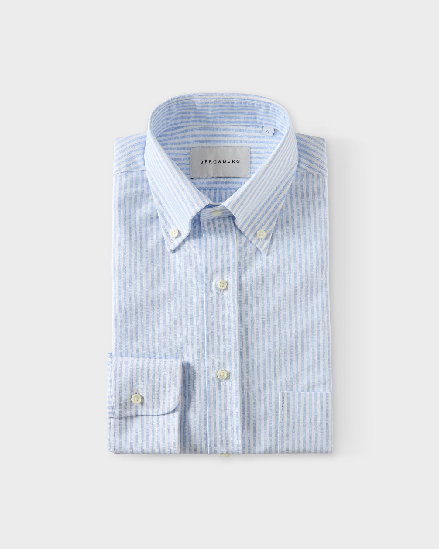 Ferdinand Oxford Button Down Shirt - White/Light Blue | Berg & Berg