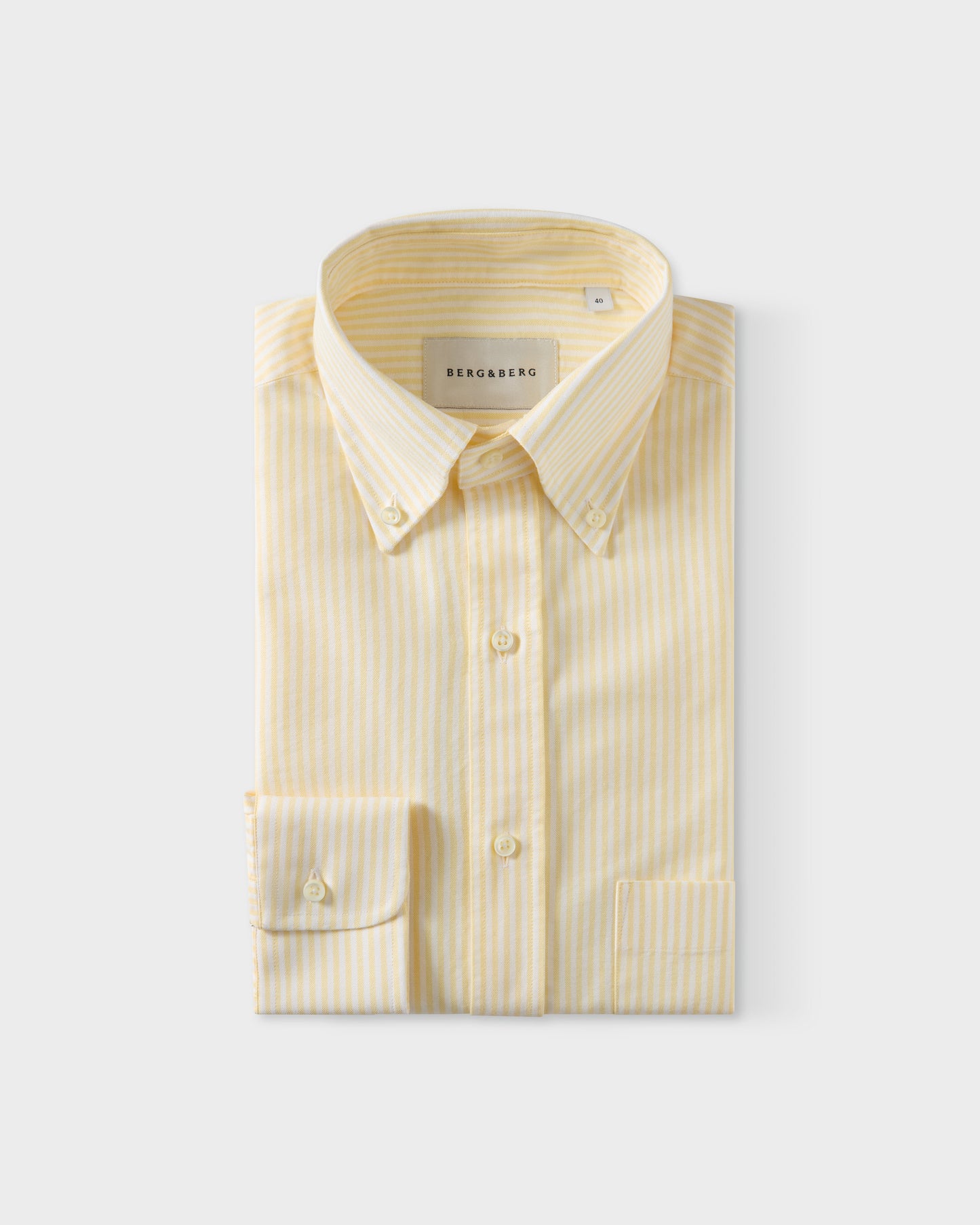Ferdinand Oxford Button Down Shirt - White/Lemon Berg & Berg