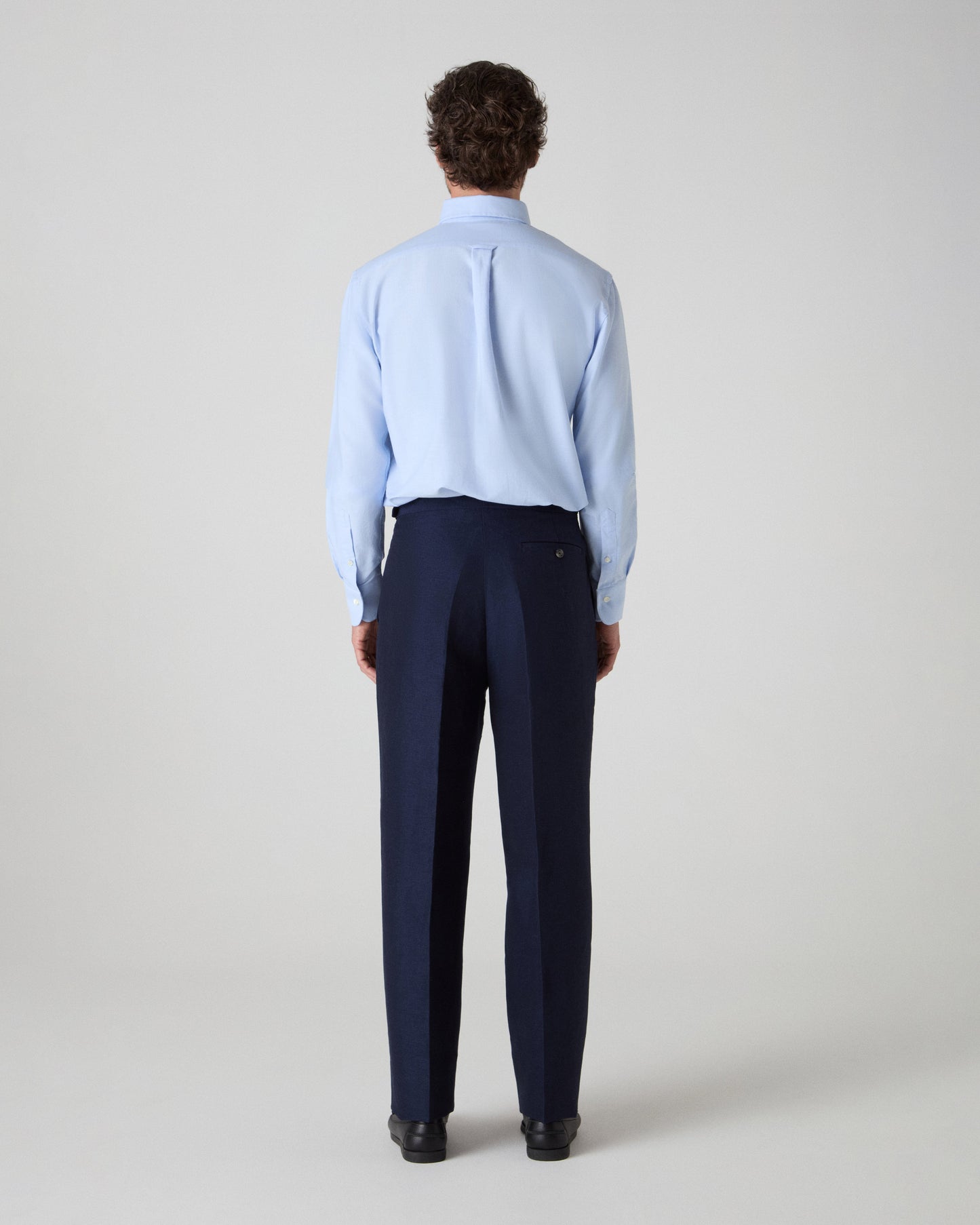 August Wool/Linen Trousers - Light Navy Berg & Berg