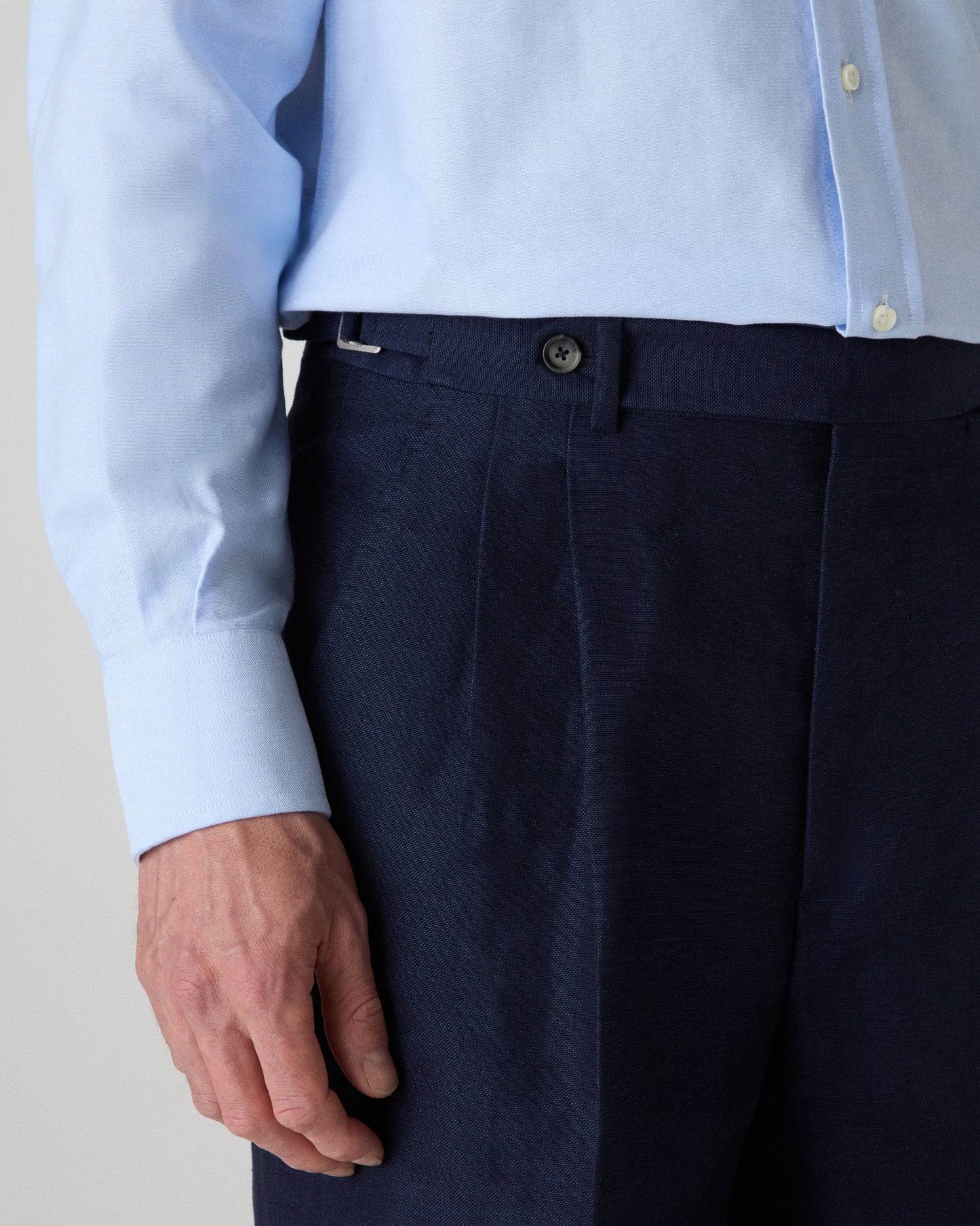 August Wool/Linen Trousers - Light Navy Berg & Berg