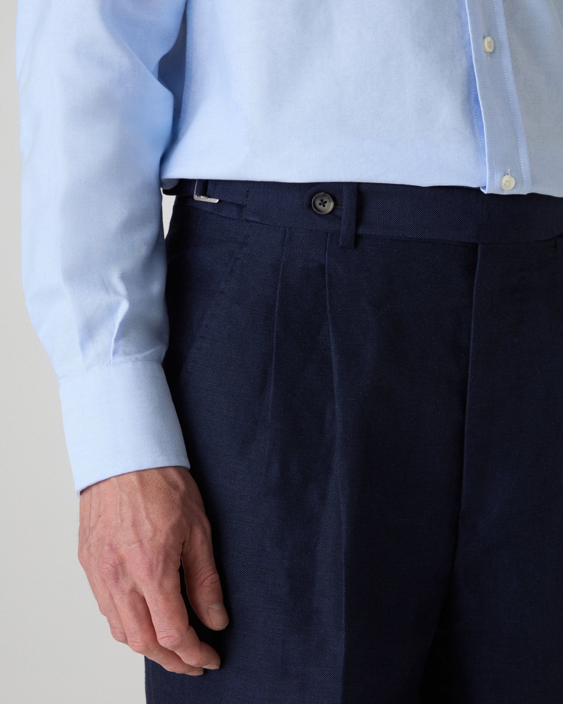 August Wool/Linen Trousers - Light Navy Berg & Berg