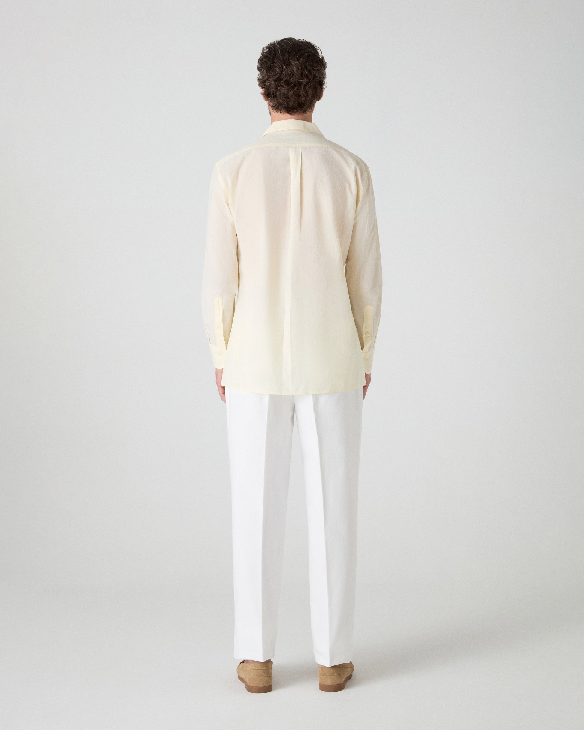 Fred Camp Collar Shirt - Pale Lemon Berg & Berg