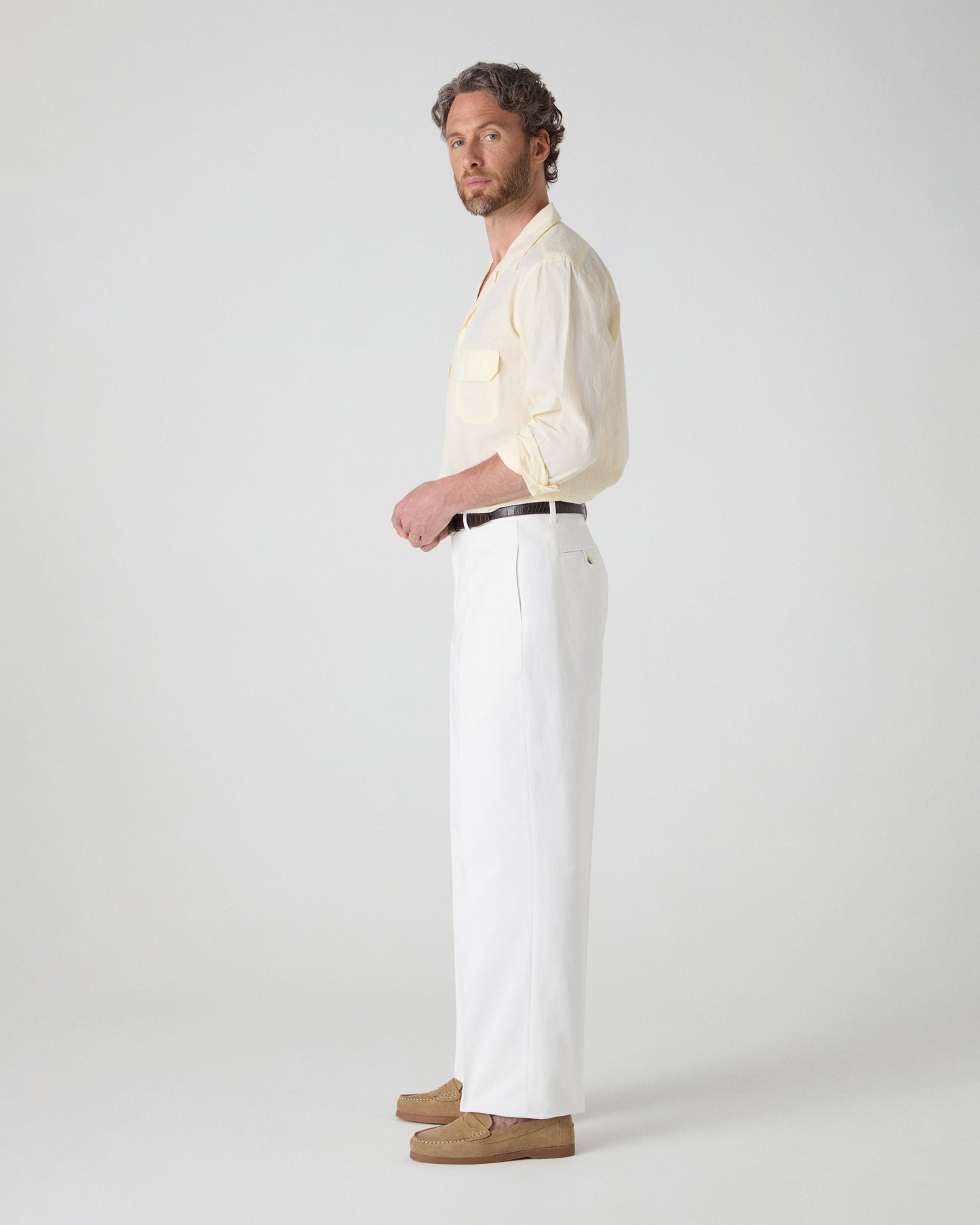 Alfred Cotton Trousers - Ivory Berg & Berg