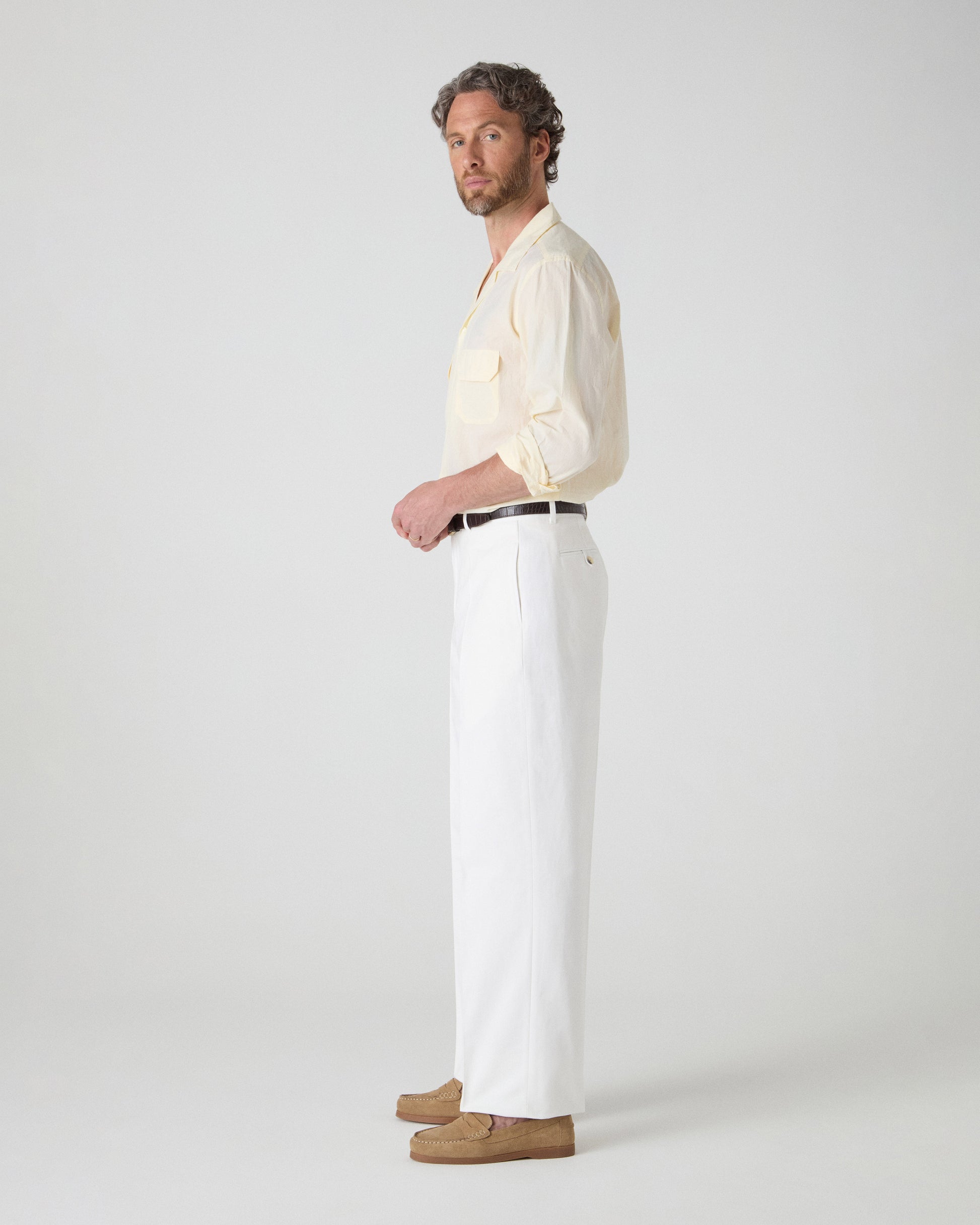 Alfred Cotton Trousers - Ivory Berg & Berg