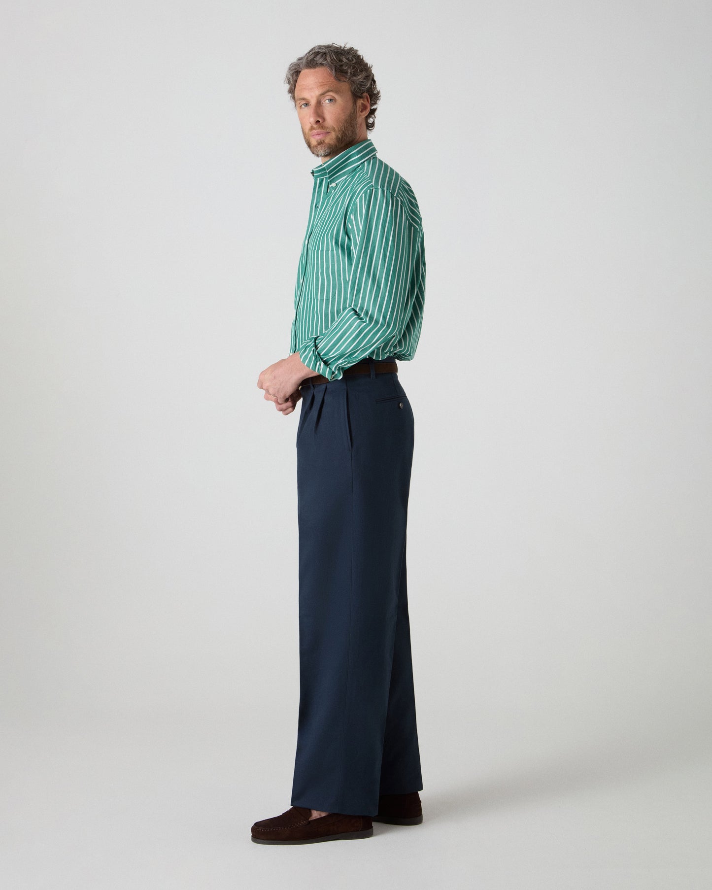 Antonello Cotton Trousers - Dark Navy Berg & Berg