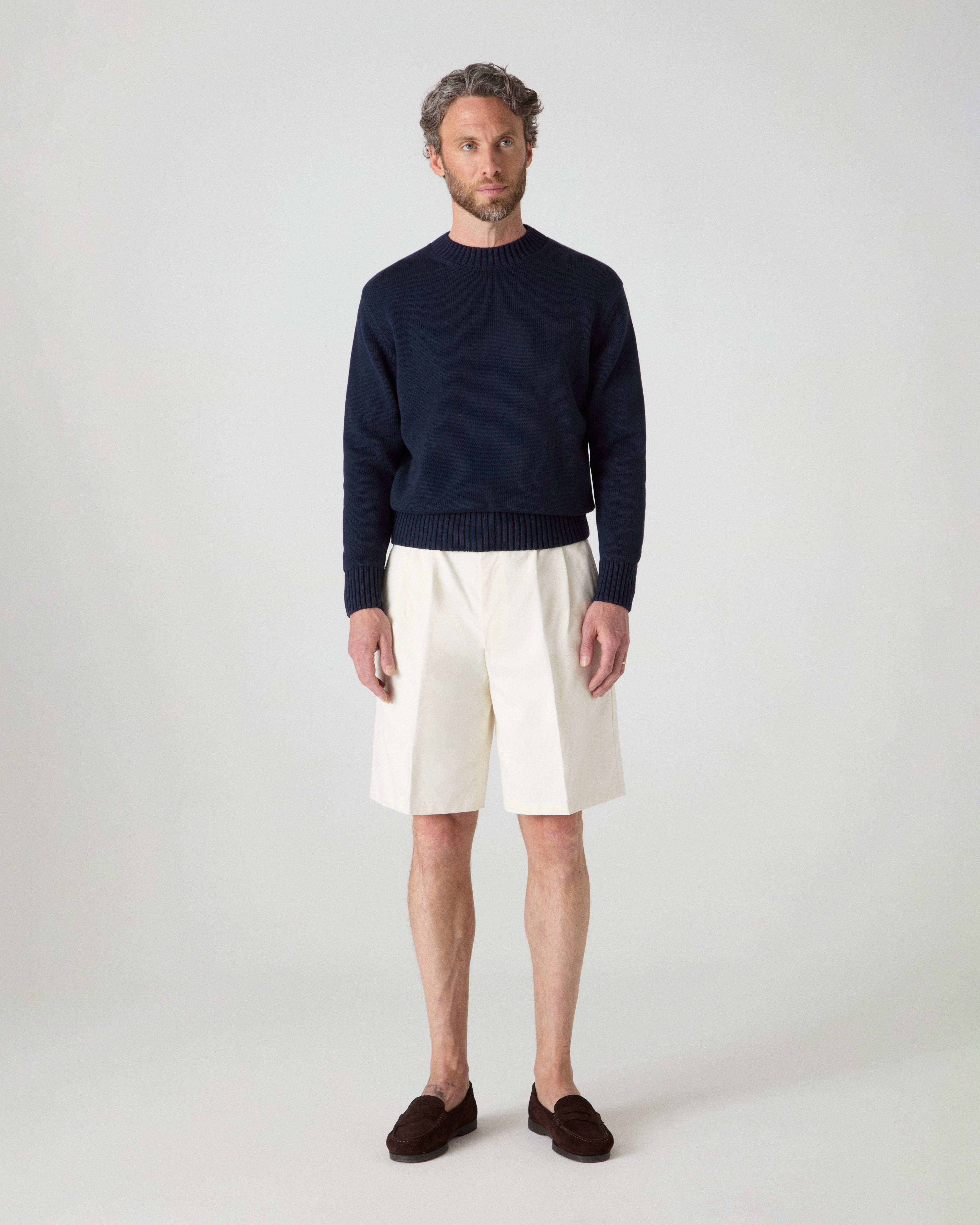 Antonello Cotton Shorts - Ecru | Berg & Berg