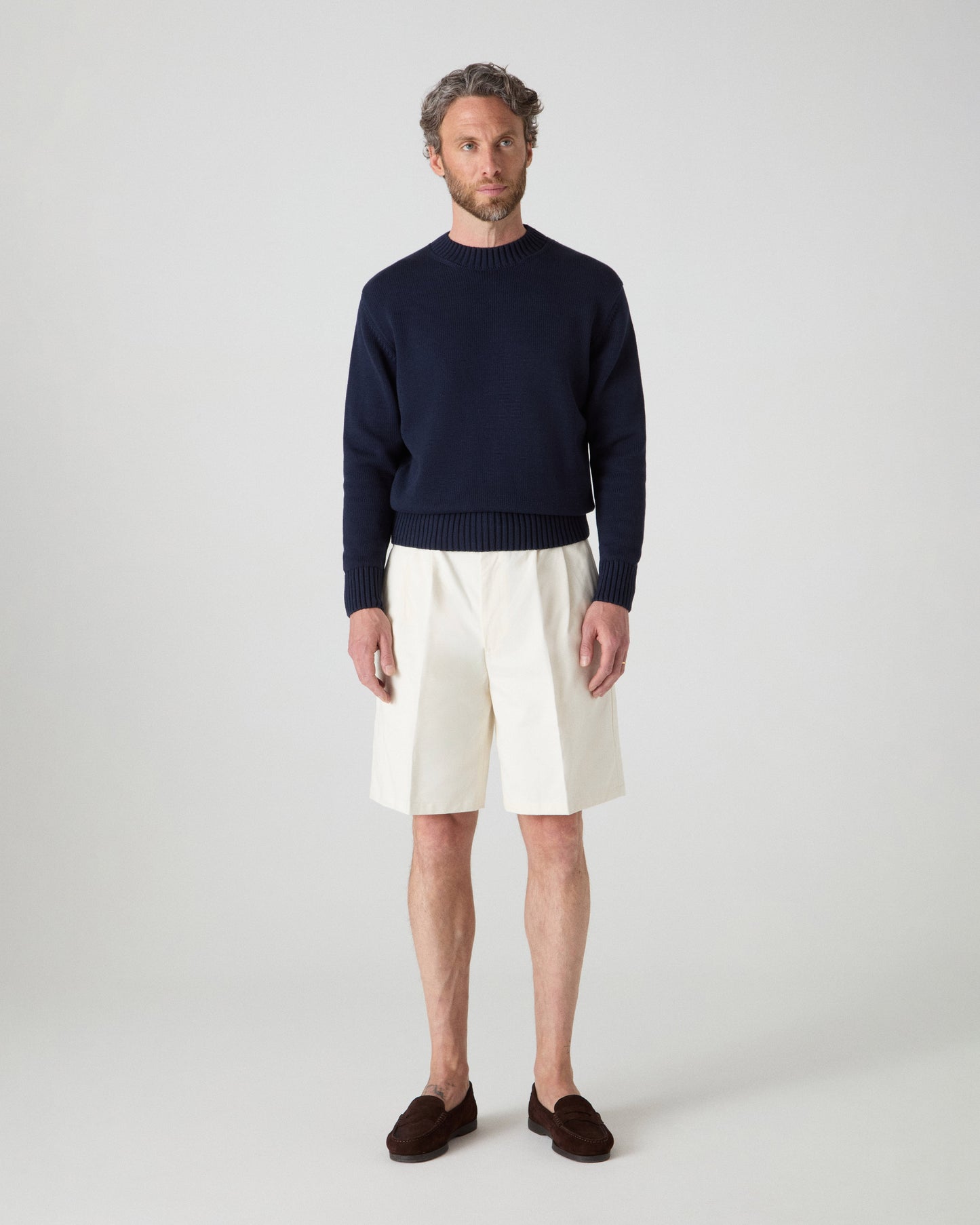 Antonello Cotton Shorts - Ecru | Berg & Berg