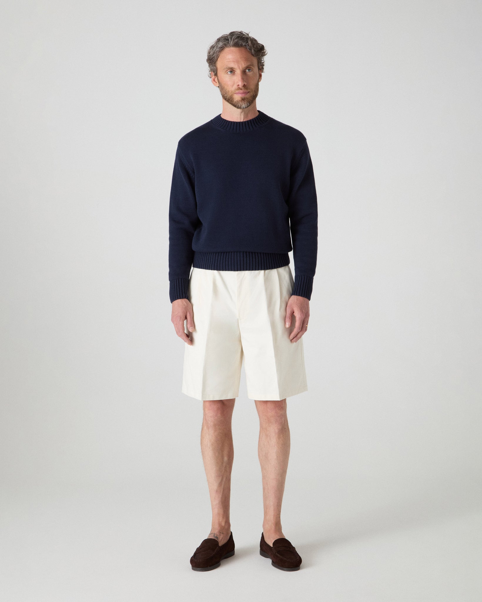 Antonello Cotton Shorts - Ecru | Berg & Berg
