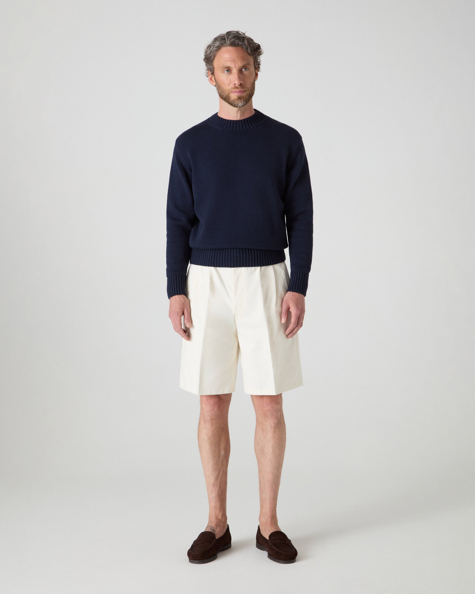 Antonello Cotton Shorts - Ecru | Berg & Berg