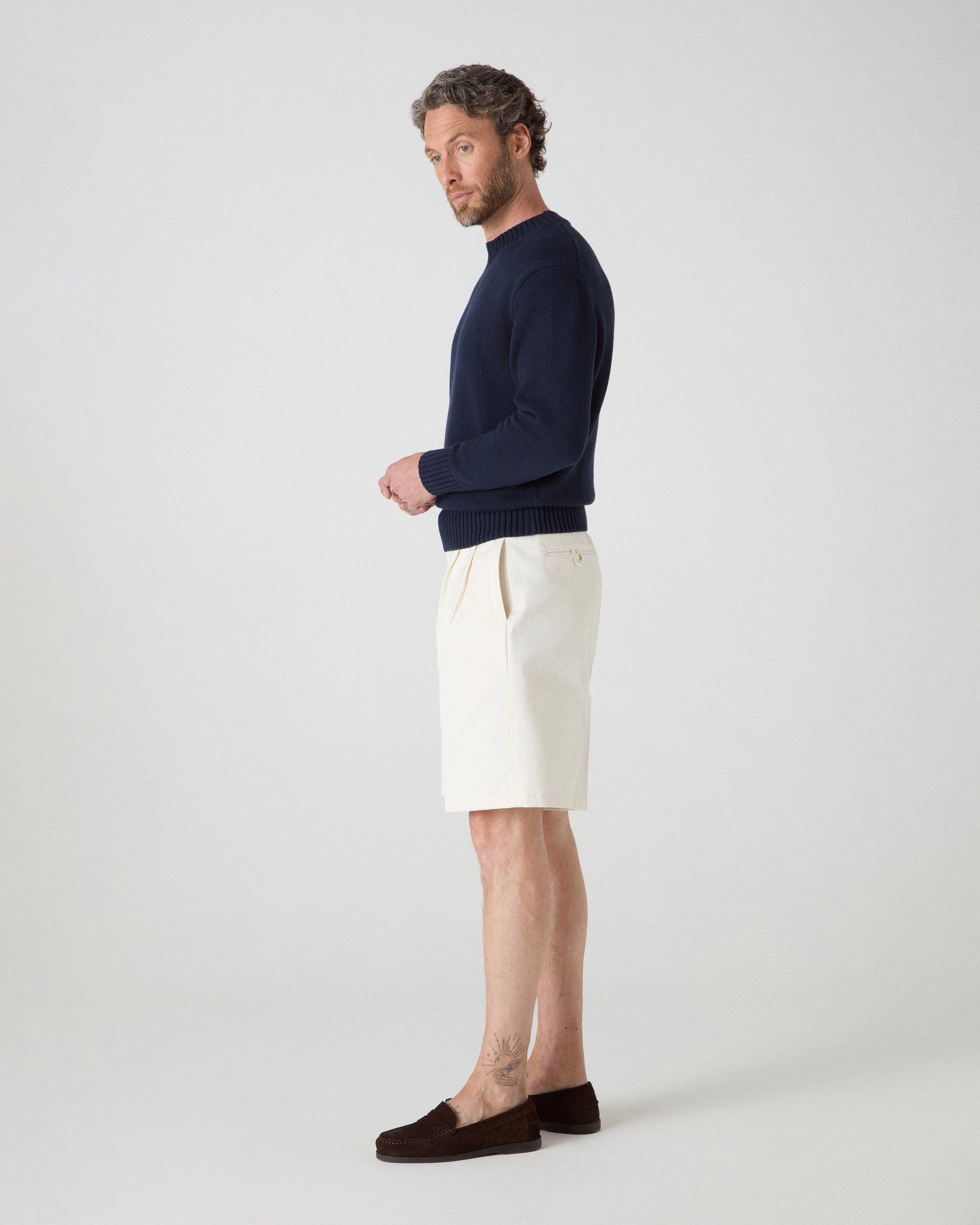 Antonello Cotton Shorts - Ecru | Berg & Berg