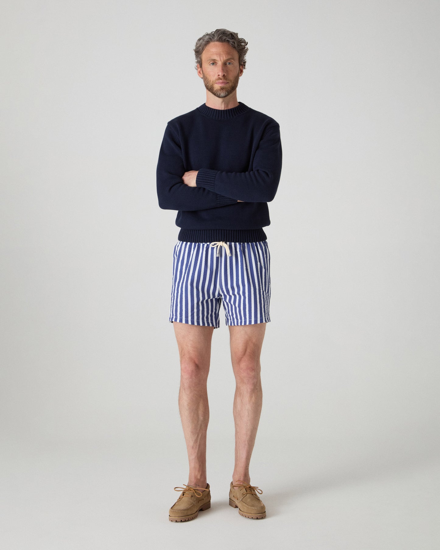 Alberto Swim Shorts - Blue/White Seersucker bergbergstore