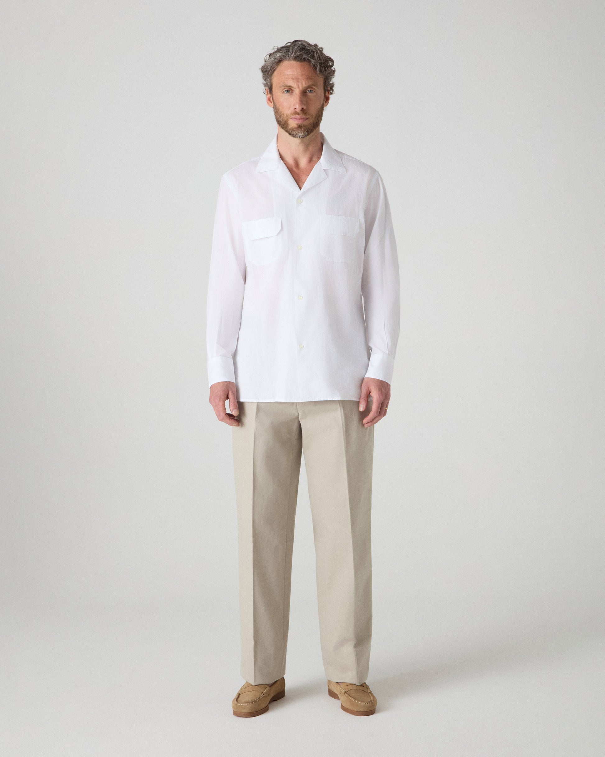Fred Camp Collar Shirt - White Berg & Berg