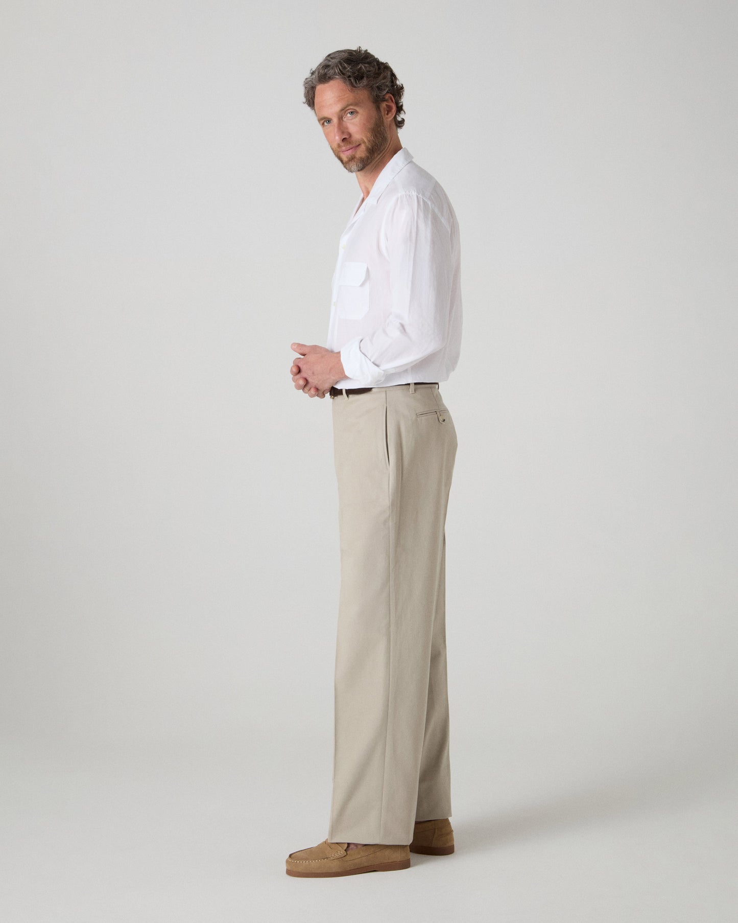 Alfred Cotton Trousers - Stone Berg & Berg