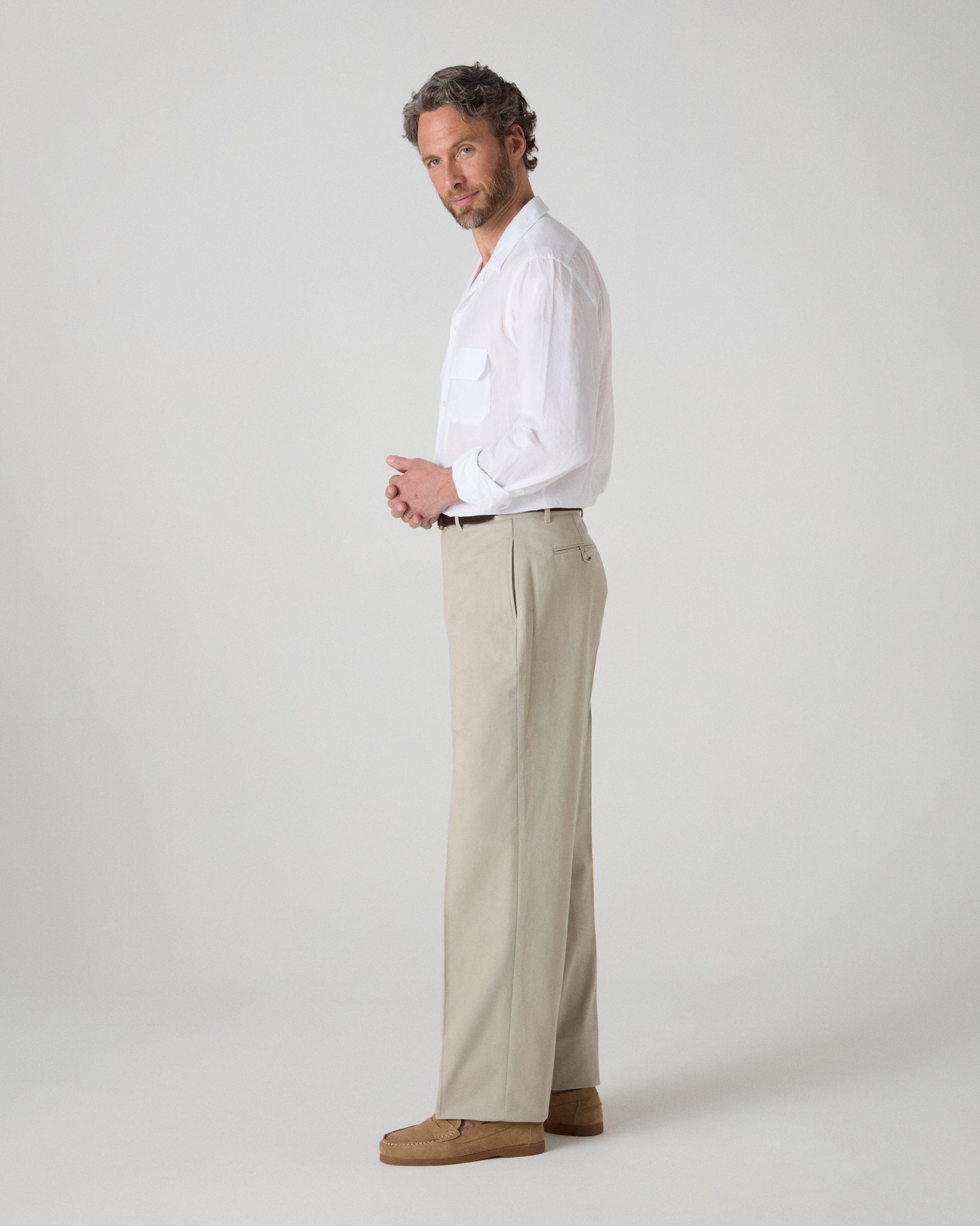 Alfred Cotton Trousers - Stone Berg & Berg