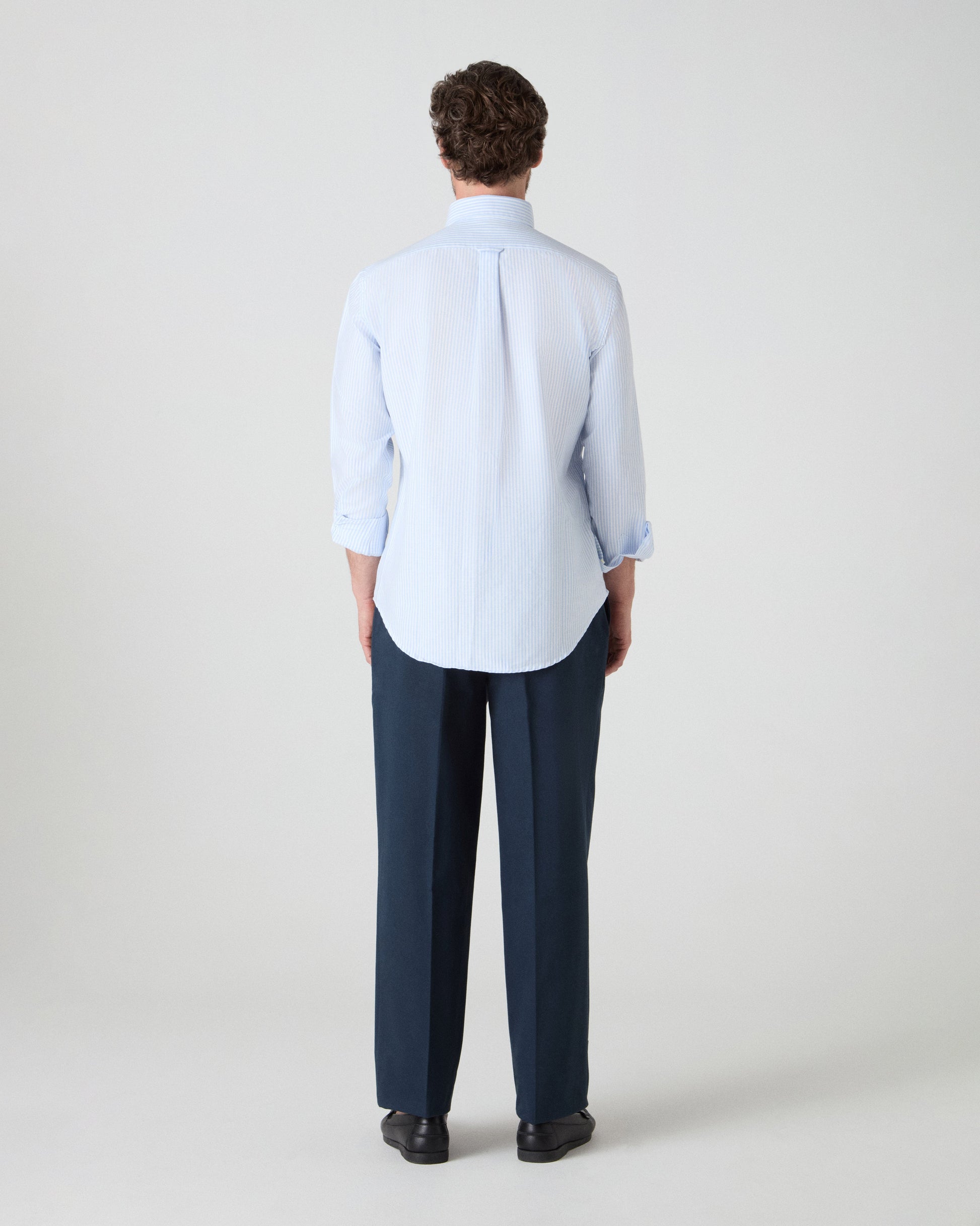 Ferdinand Oxford Button Down Shirt - White/Light Blue | Berg & Berg