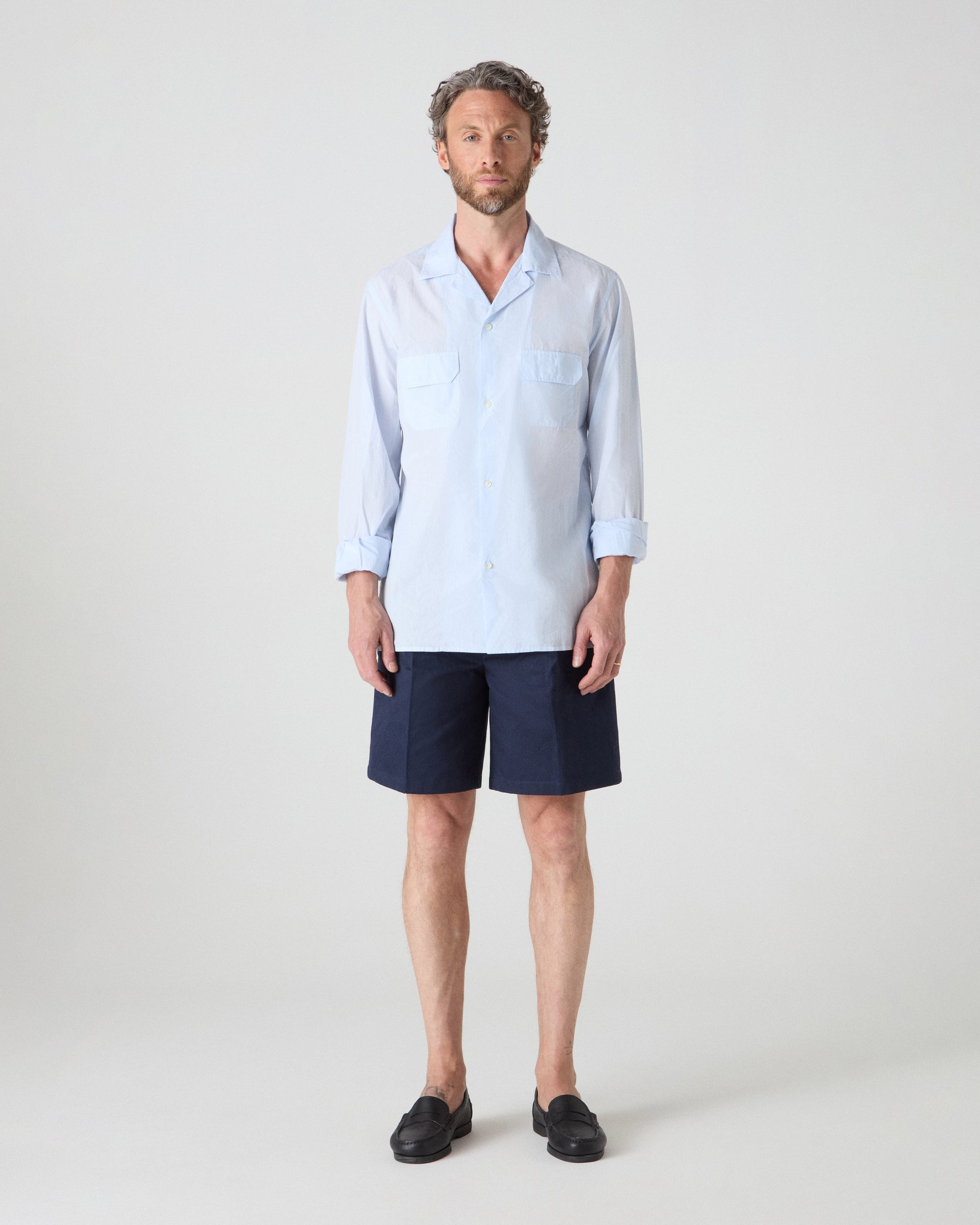 Fred Camp Collar Shirt - Light Blue Berg & Berg