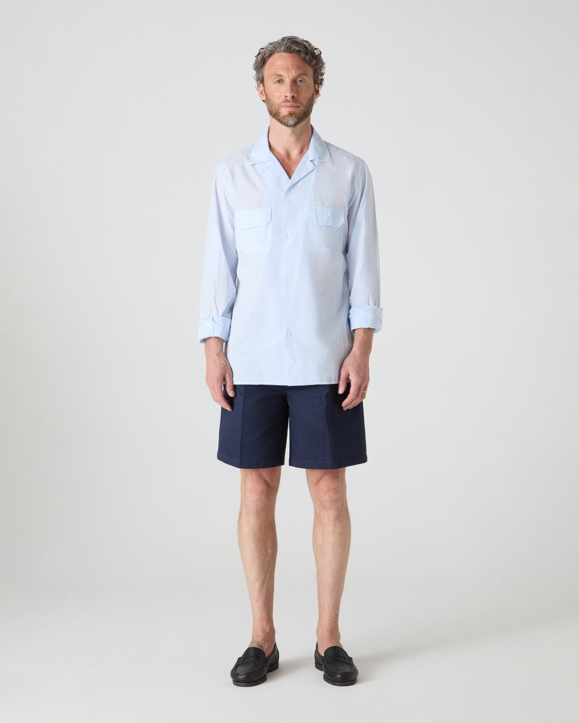 Fred Camp Collar Shirt - Light Blue Berg & Berg