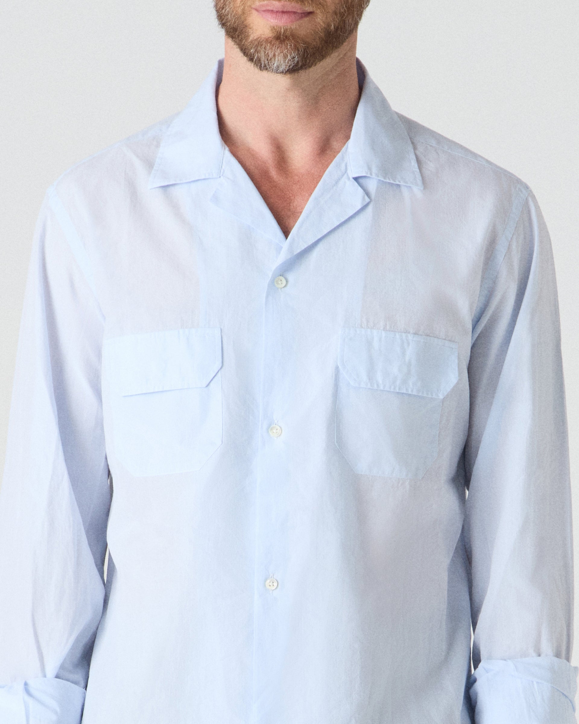 Fred Camp Collar Shirt - Light Blue Berg & Berg