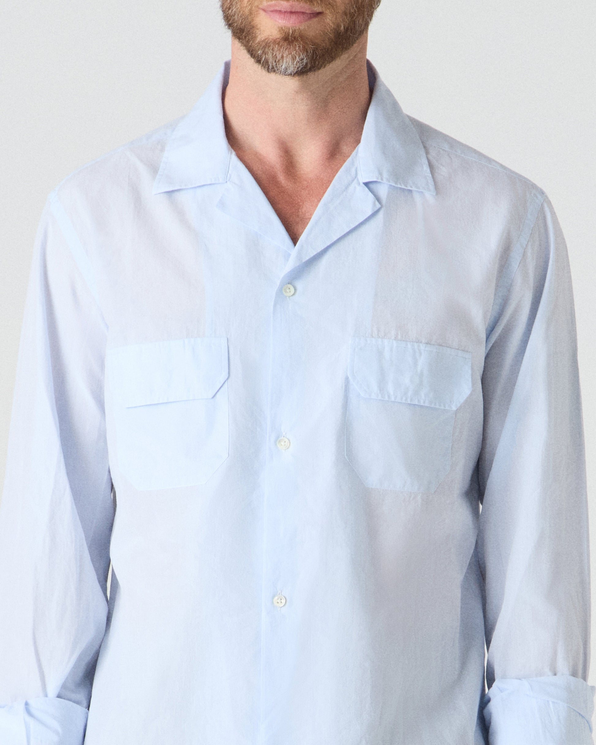 Fred Camp Collar Shirt - Light Blue Berg & Berg