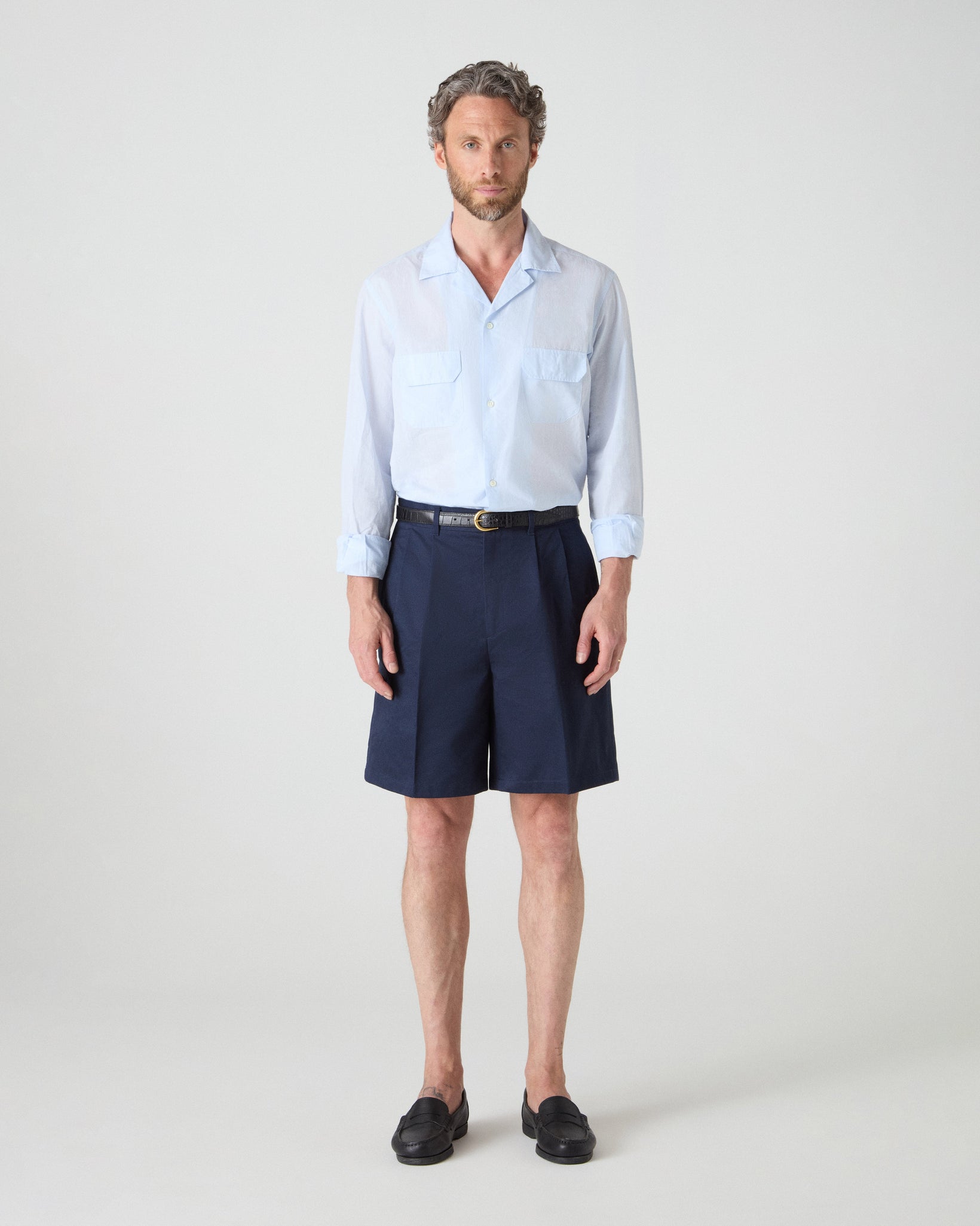Antonello Cotton Shorts - Navy | Berg & Berg