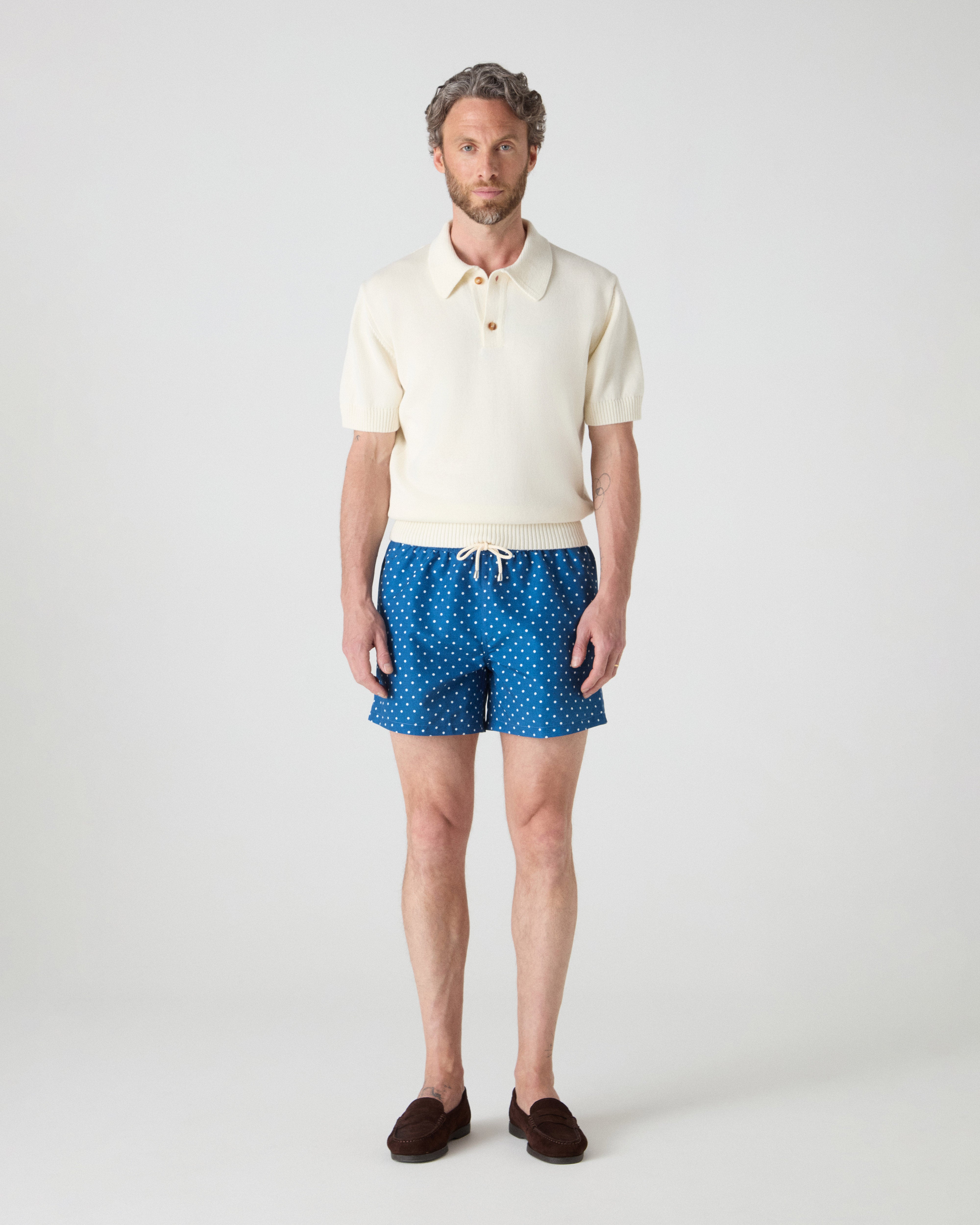 Alberto Swim Shorts - Blue/White Dots bergbergstore