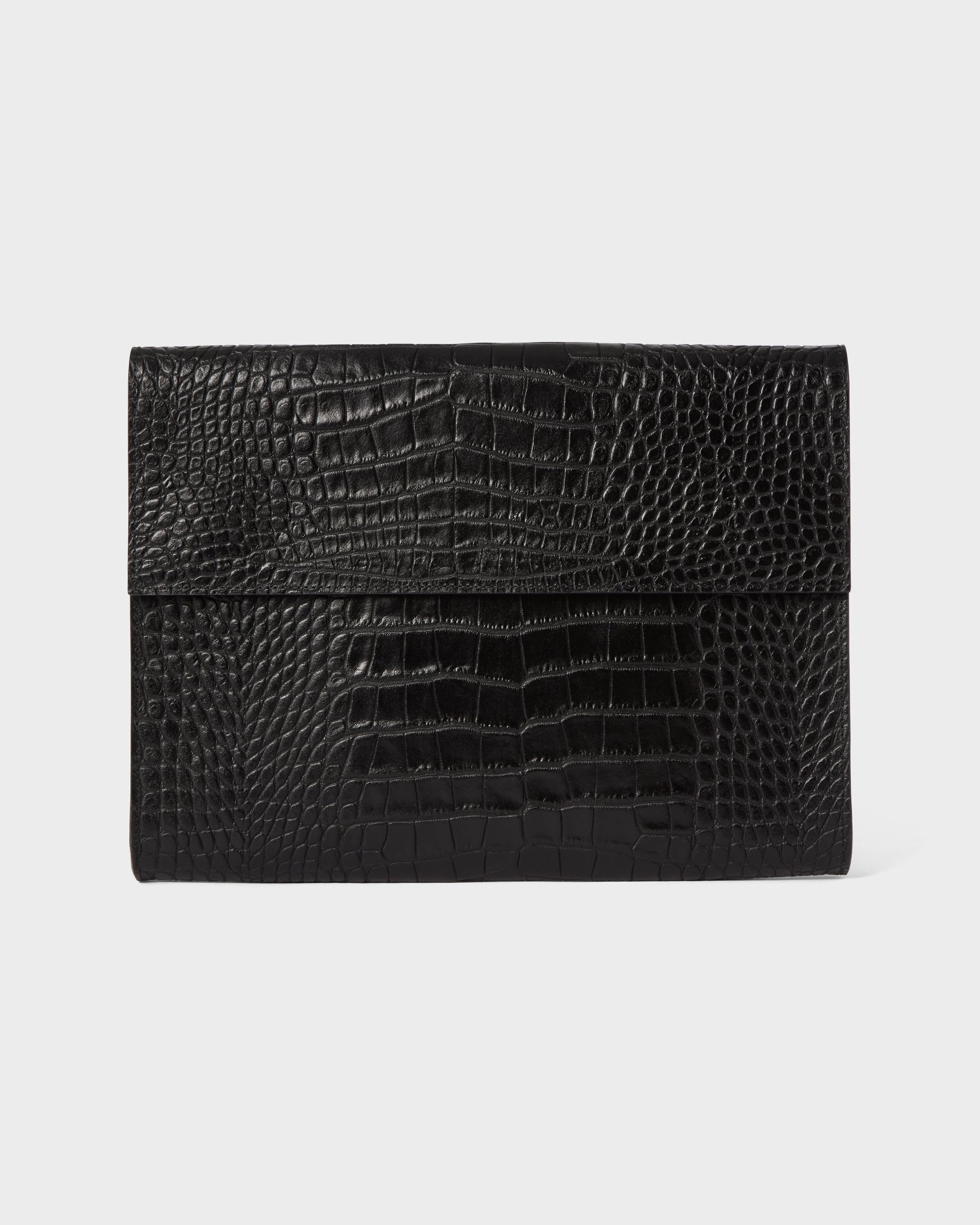 Croco Calf Laptop Portfolio - Black Berg&Berg