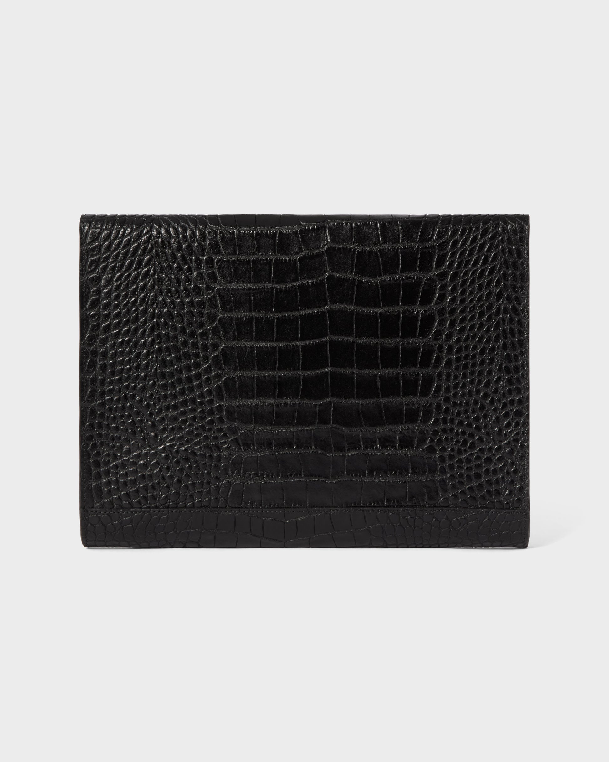 Croco Calf Laptop Portfolio - Black Berg&Berg