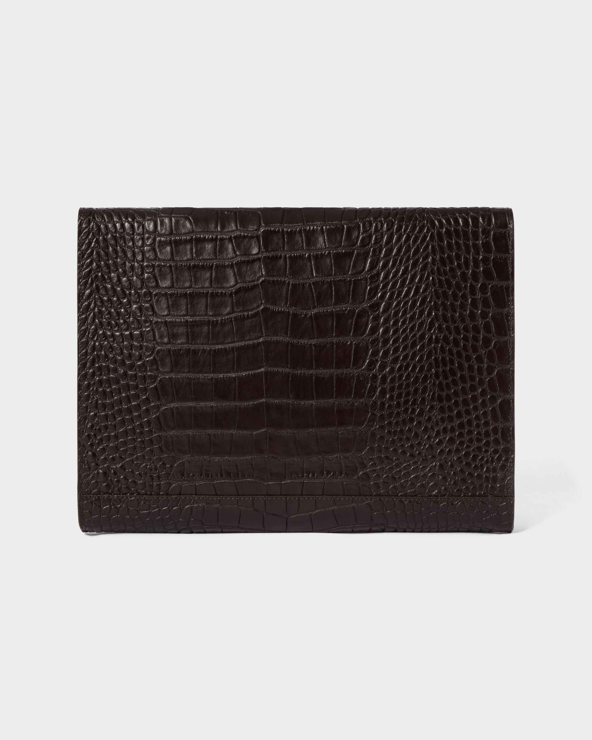 Croco Calf Laptop Portfolio - Dark Brown Berg&Berg