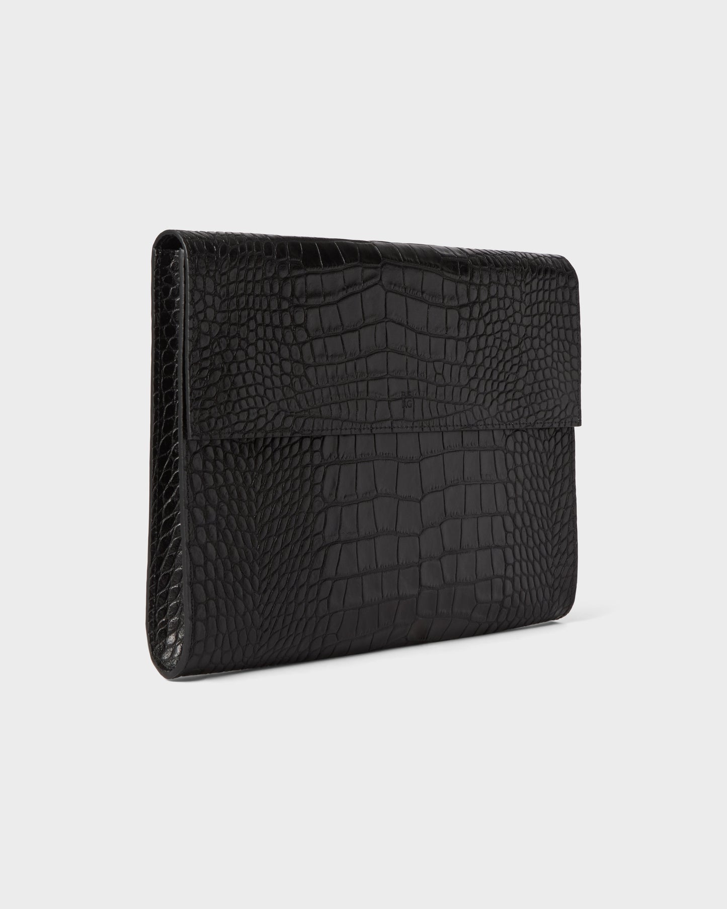 Croco Calf Laptop Portfolio - Black Berg&Berg