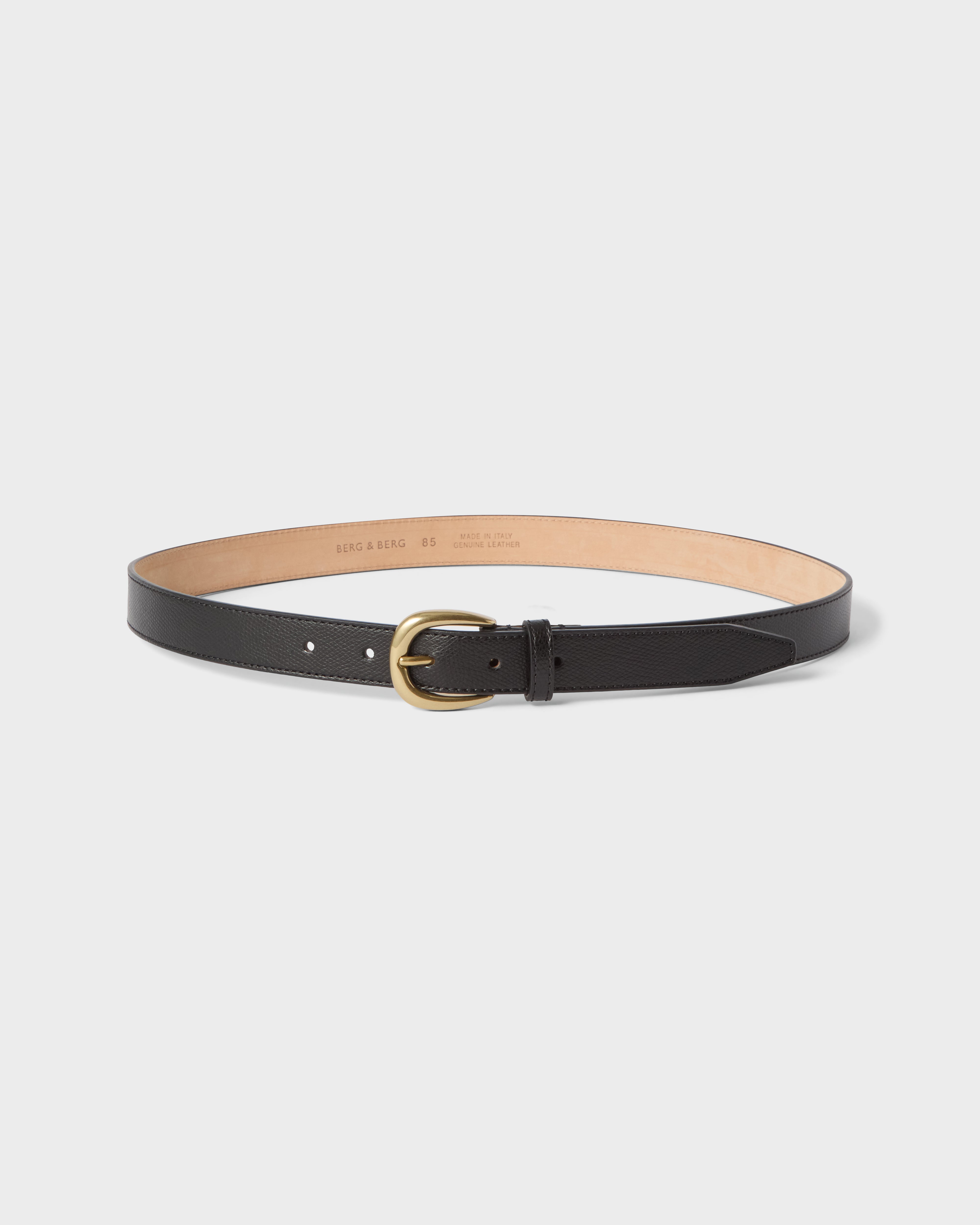 Grained Leather Belt - Black Berg & Berg