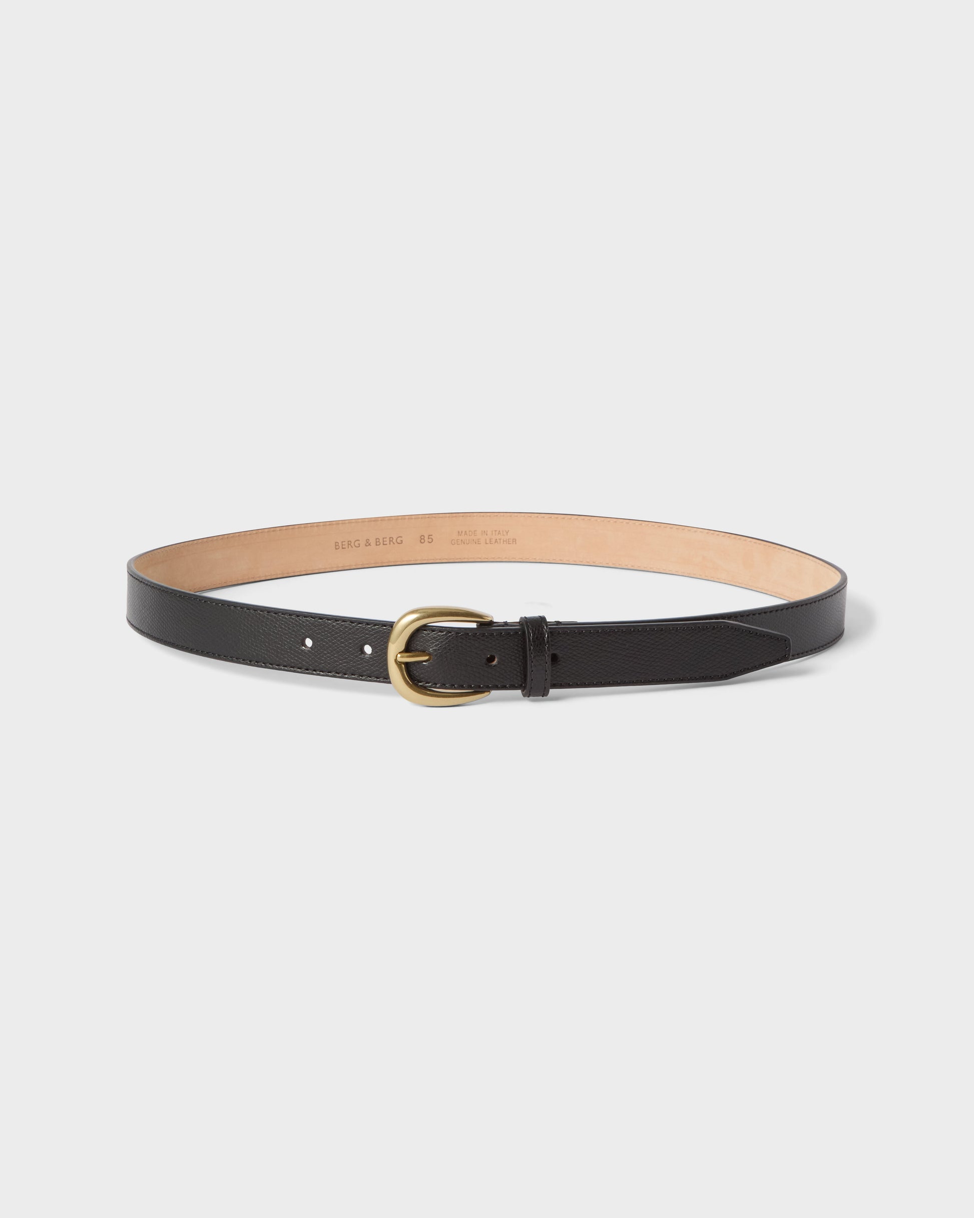 Grained Leather Belt - Black Berg & Berg