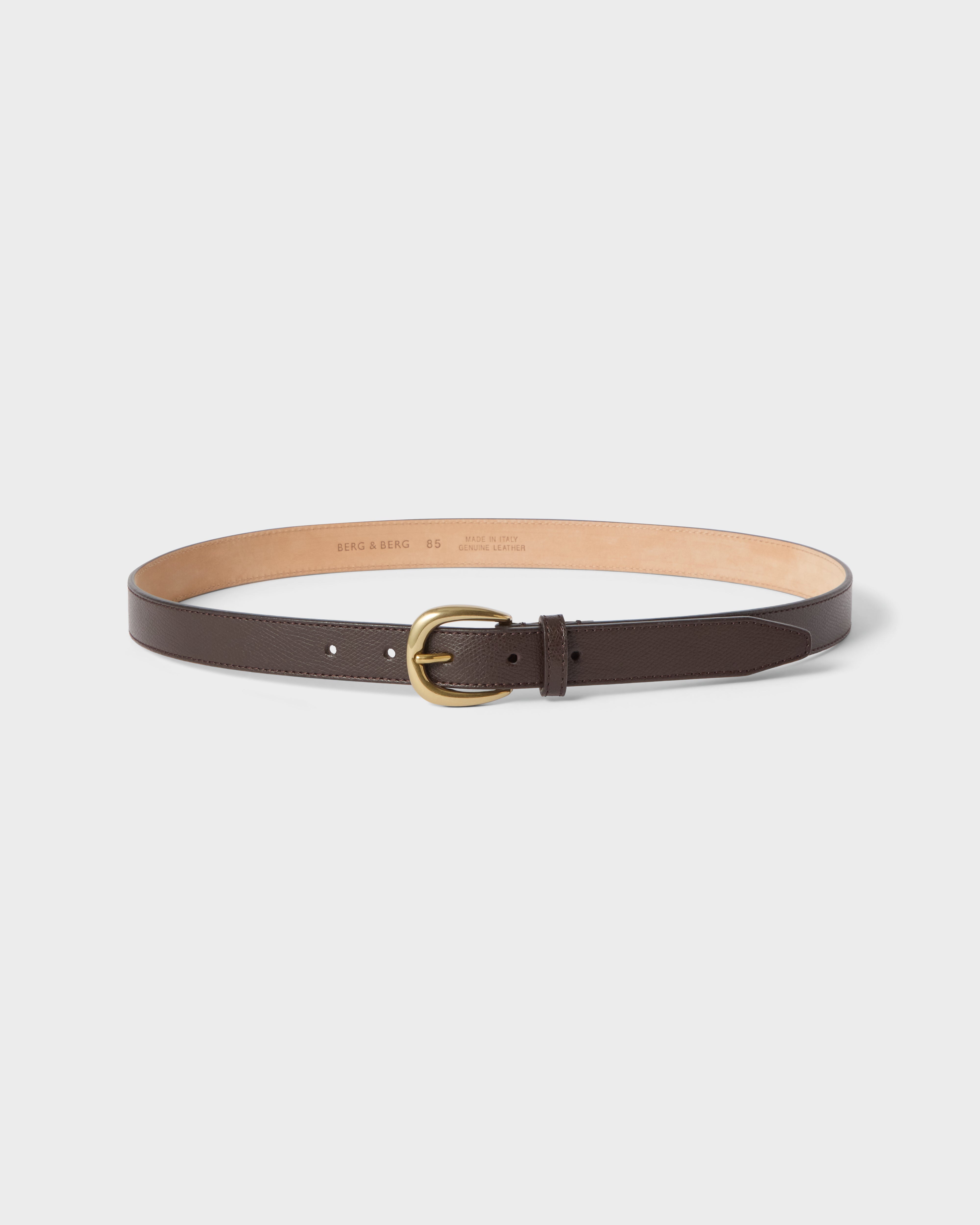 Grained Leather Belt - Dark Brown Berg & Berg