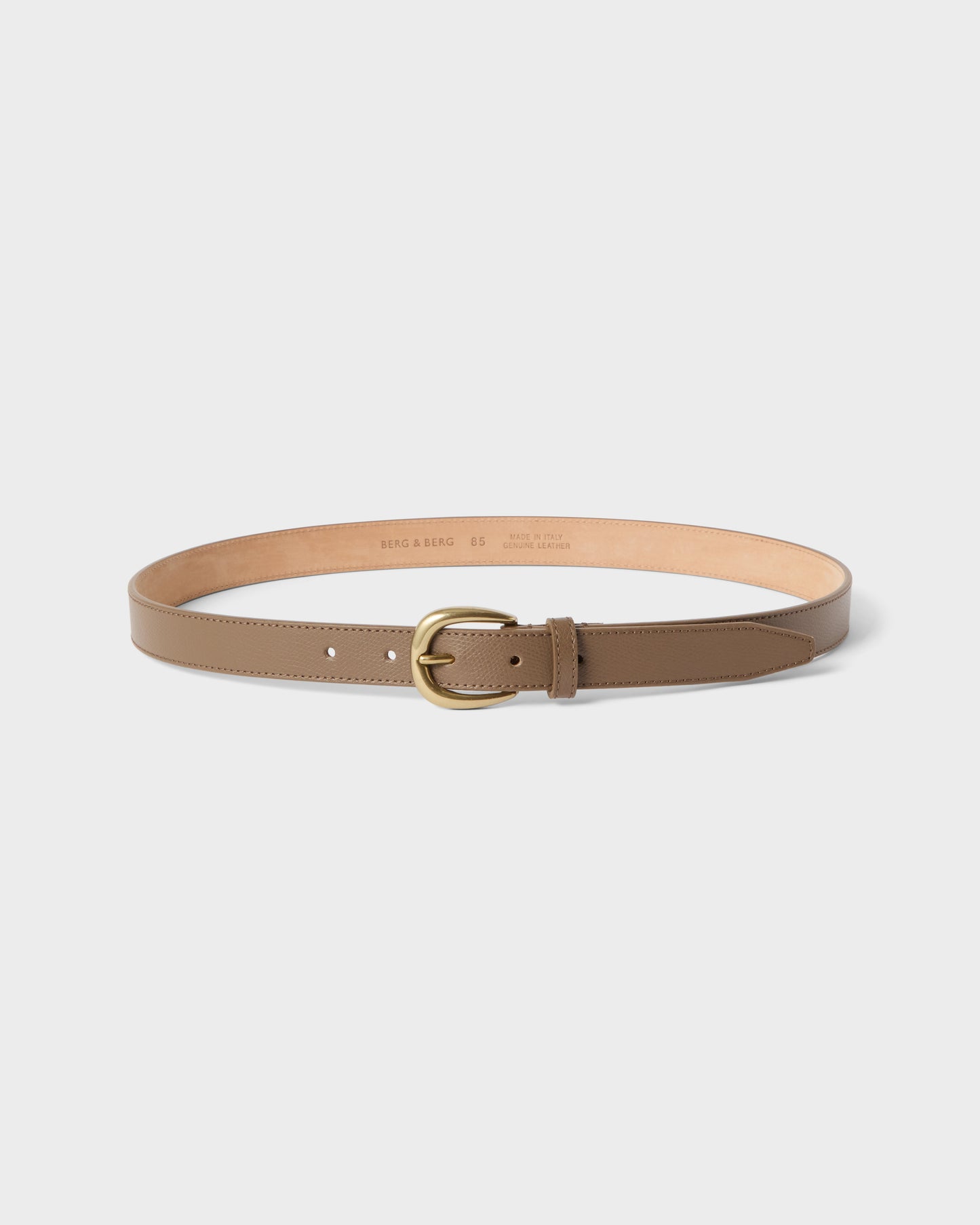 Grained Leather Belt - Taupe Berg & Berg